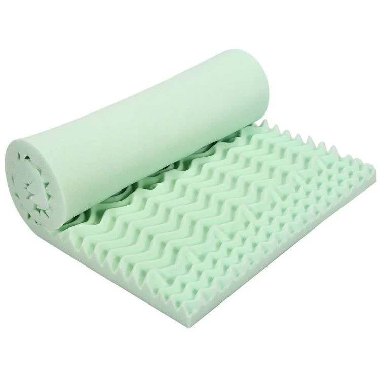 Queen size 3-inch Thick Green Ergonomic Breathable Air Foam Mattress Topper - Image 2