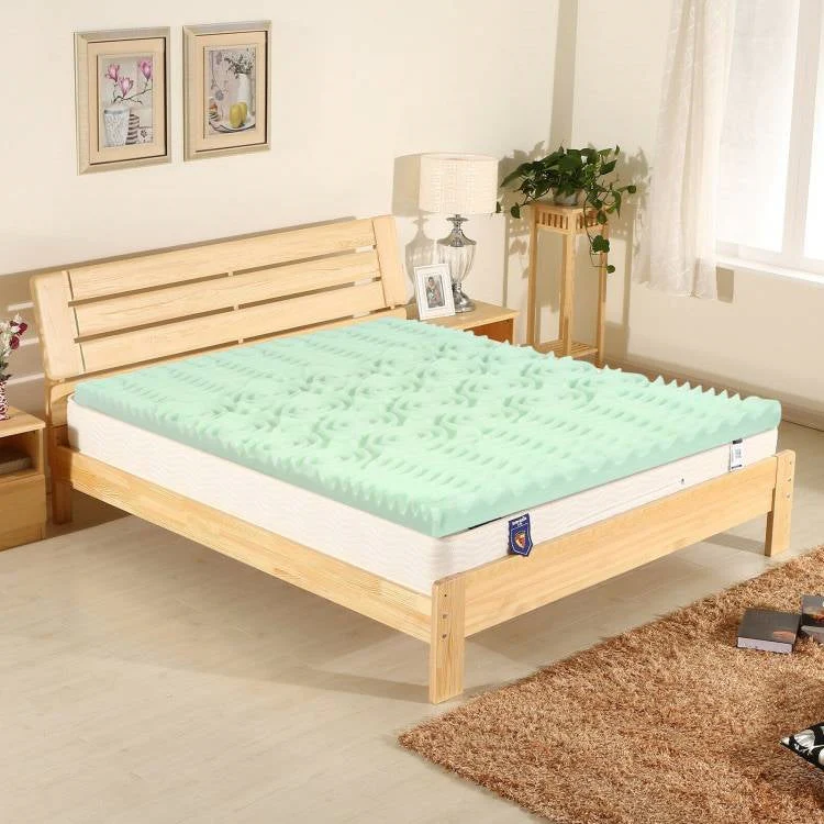 Queen size 3-inch Thick Green Ergonomic Breathable Air Foam Mattress Topper - Image 3