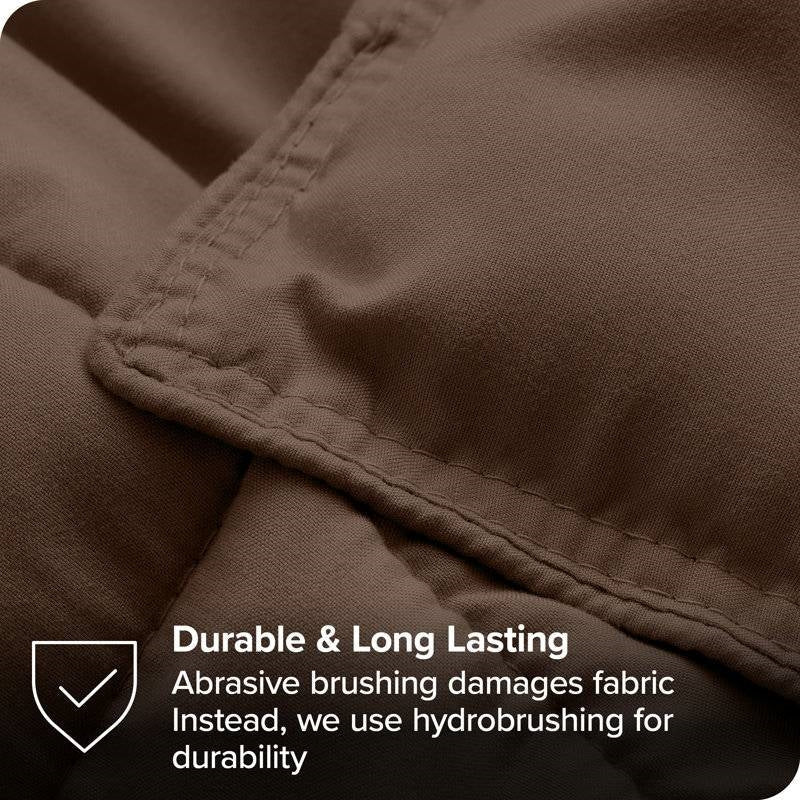Queen size 3-Piece Down Alternative Microfiber Comforter Set in Chocolate Brown - Image 5