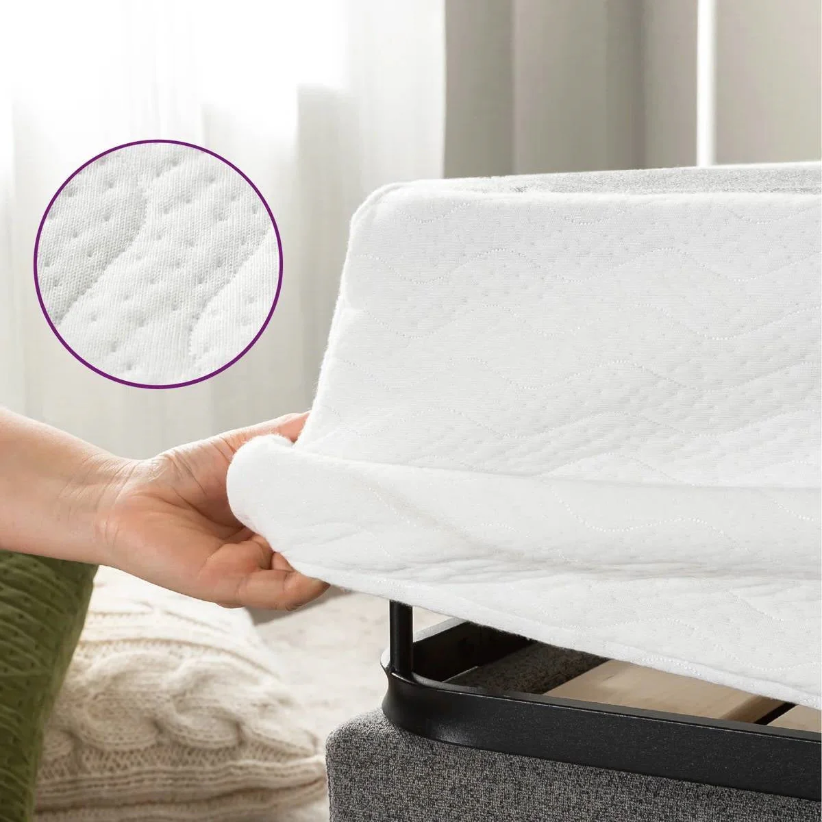 Queen size 5-inch Low Profile Metal Box Spring Mattress Foundation with Cover - Image 4