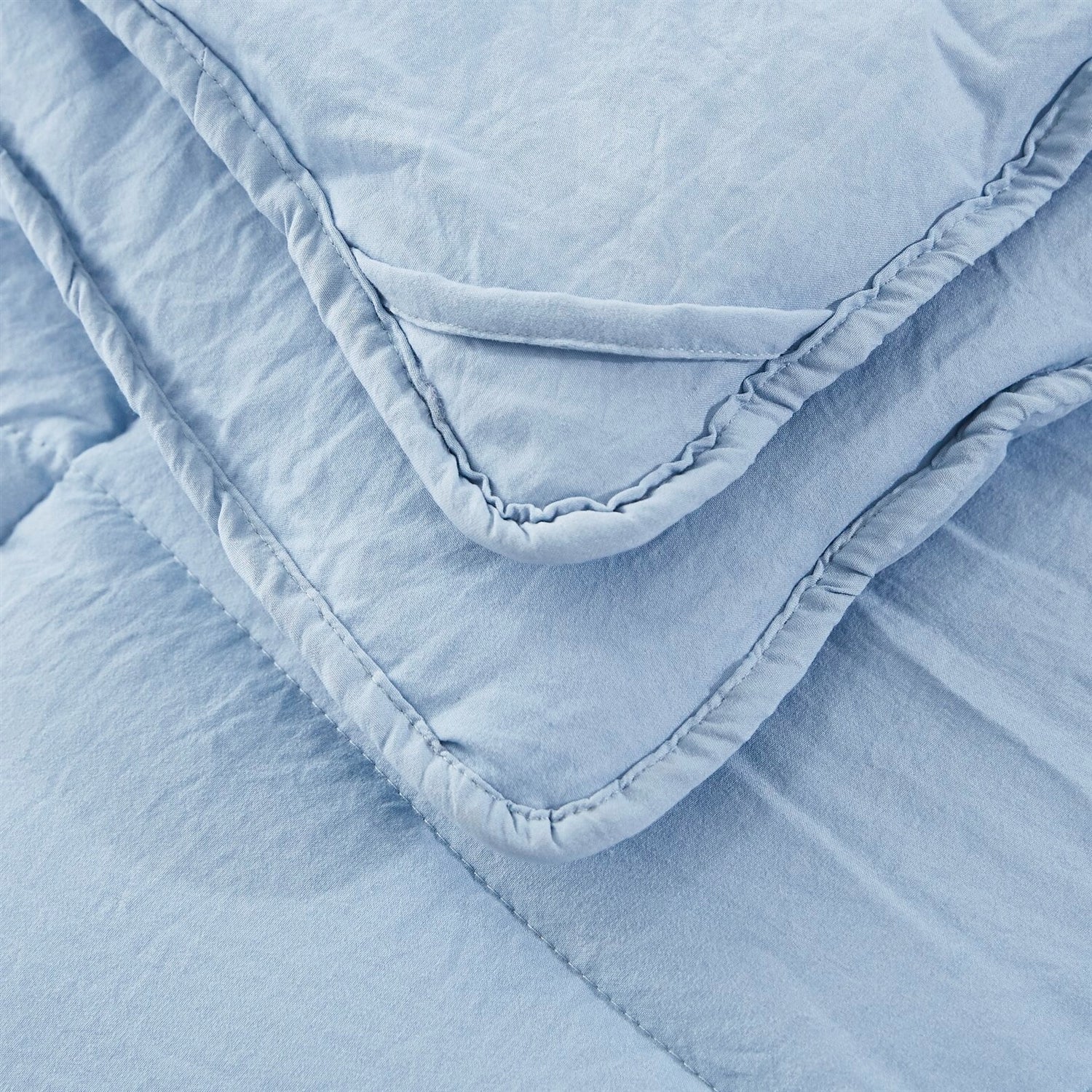 Queen Size Blue 3 Piece Microfiber Reversible Comforter Set - Image 4