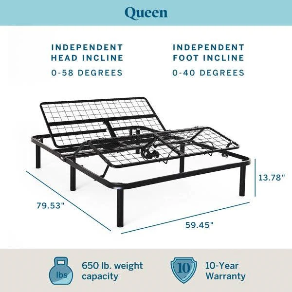 Queen Size Electric Head Foot Adjustable Bed Base with Remote - Image 4