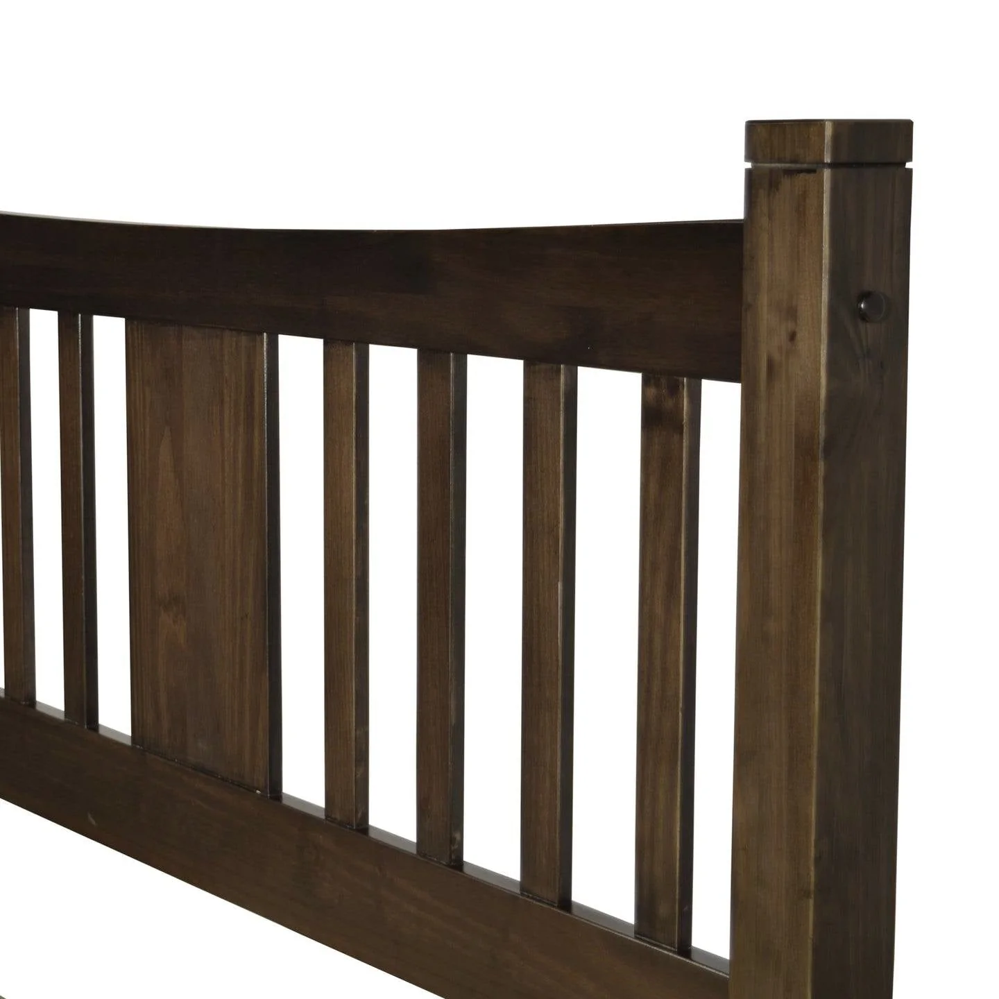 Queen Size Farmhouse Style Solid Wood Platform Bed with Headboard in Espresso - Image 4