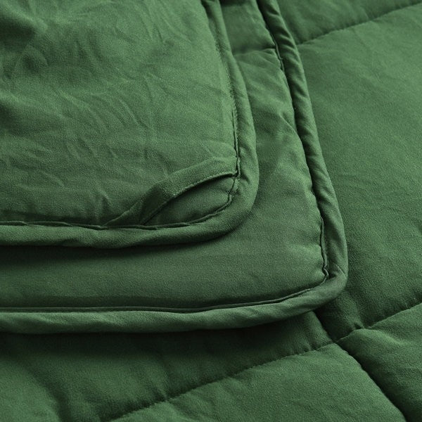 Queen Size Green 3 Piece Microfiber Reversible Comforter Set - Image 4