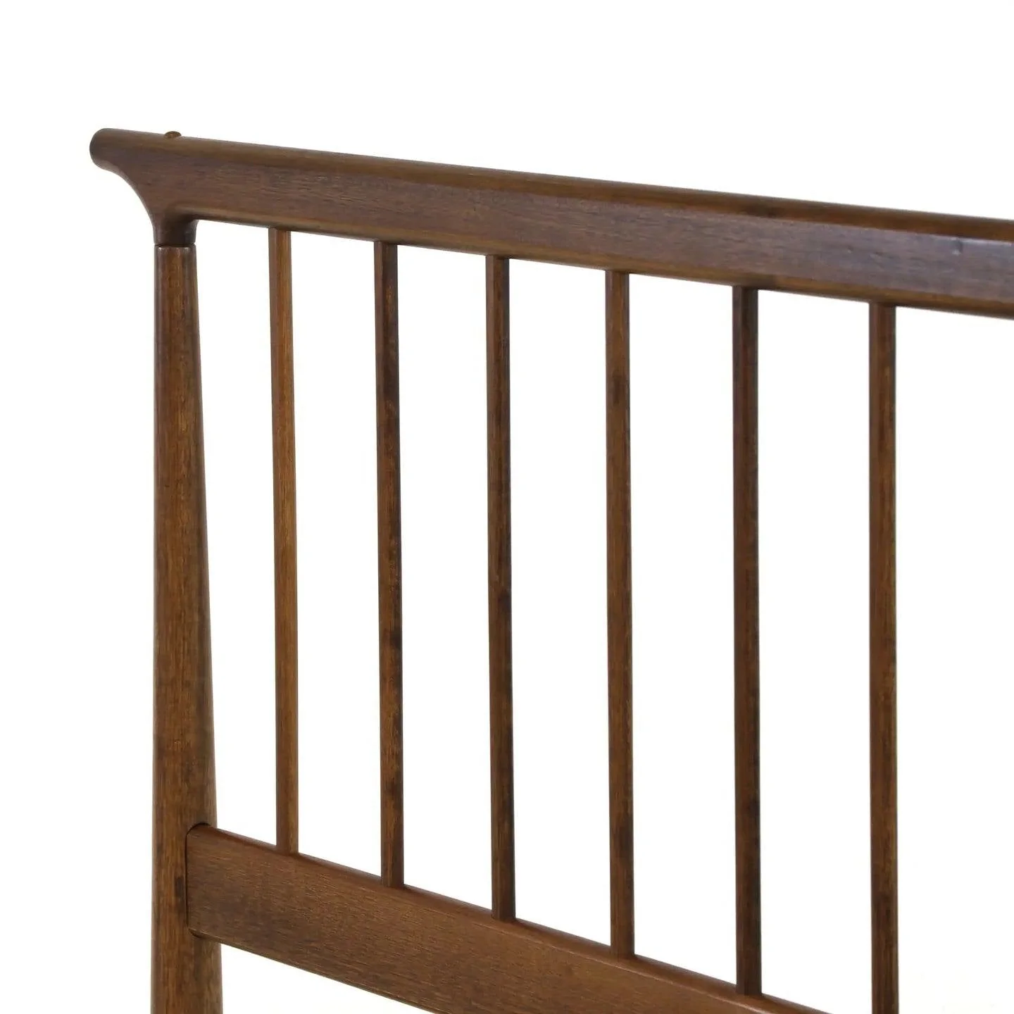 Queen Size Hardwood Mid Century Platform Bed Frame with Headboard in Walnut - Image 4