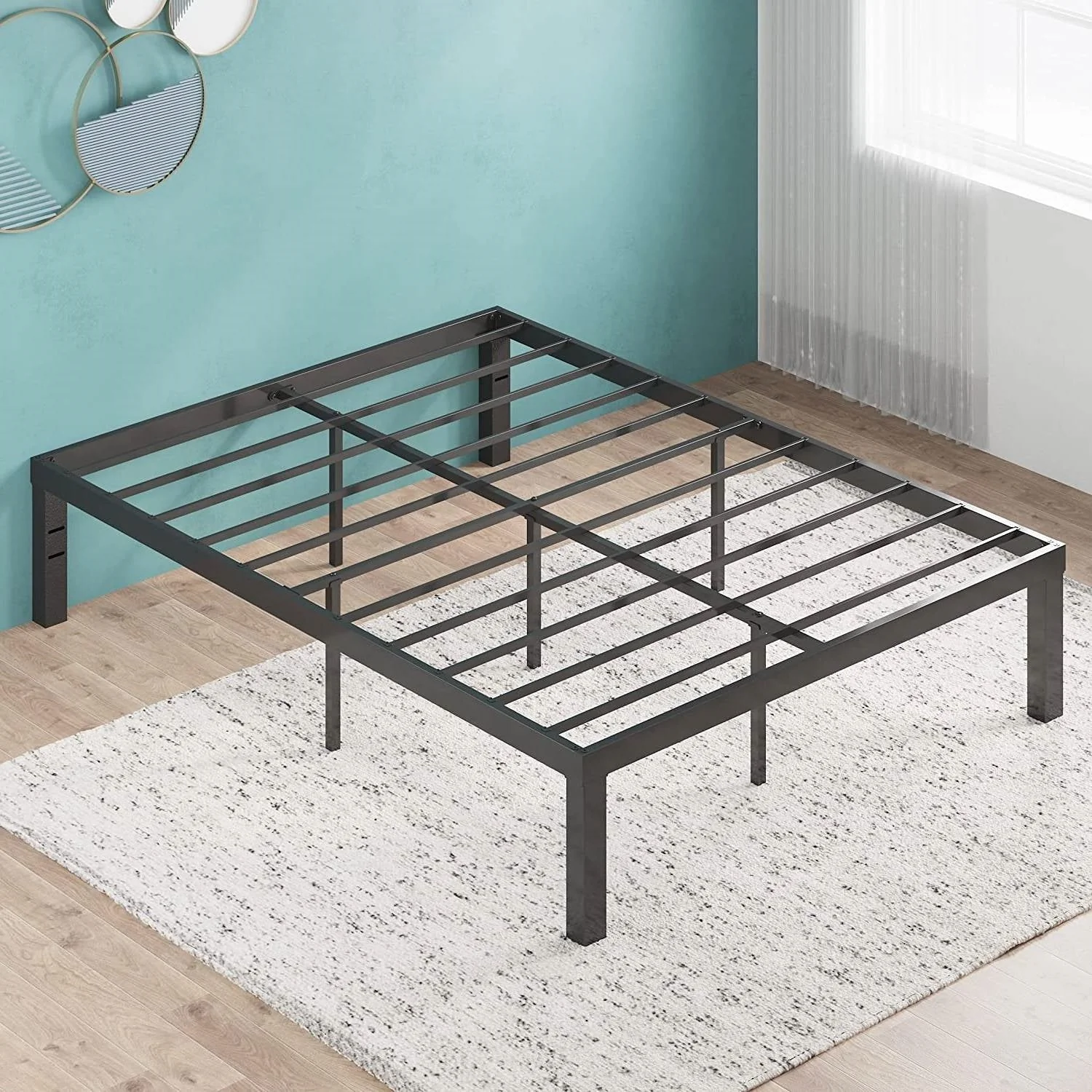 Queen size Modern 16-inch Heavy Steel Metal Platform Bed Frame - Image 3