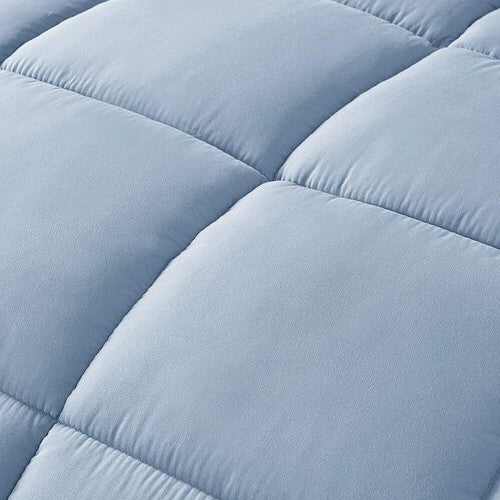 Queen Size Reversible Microfiber Down Alternative Comforter Set in Blue - Image 4
