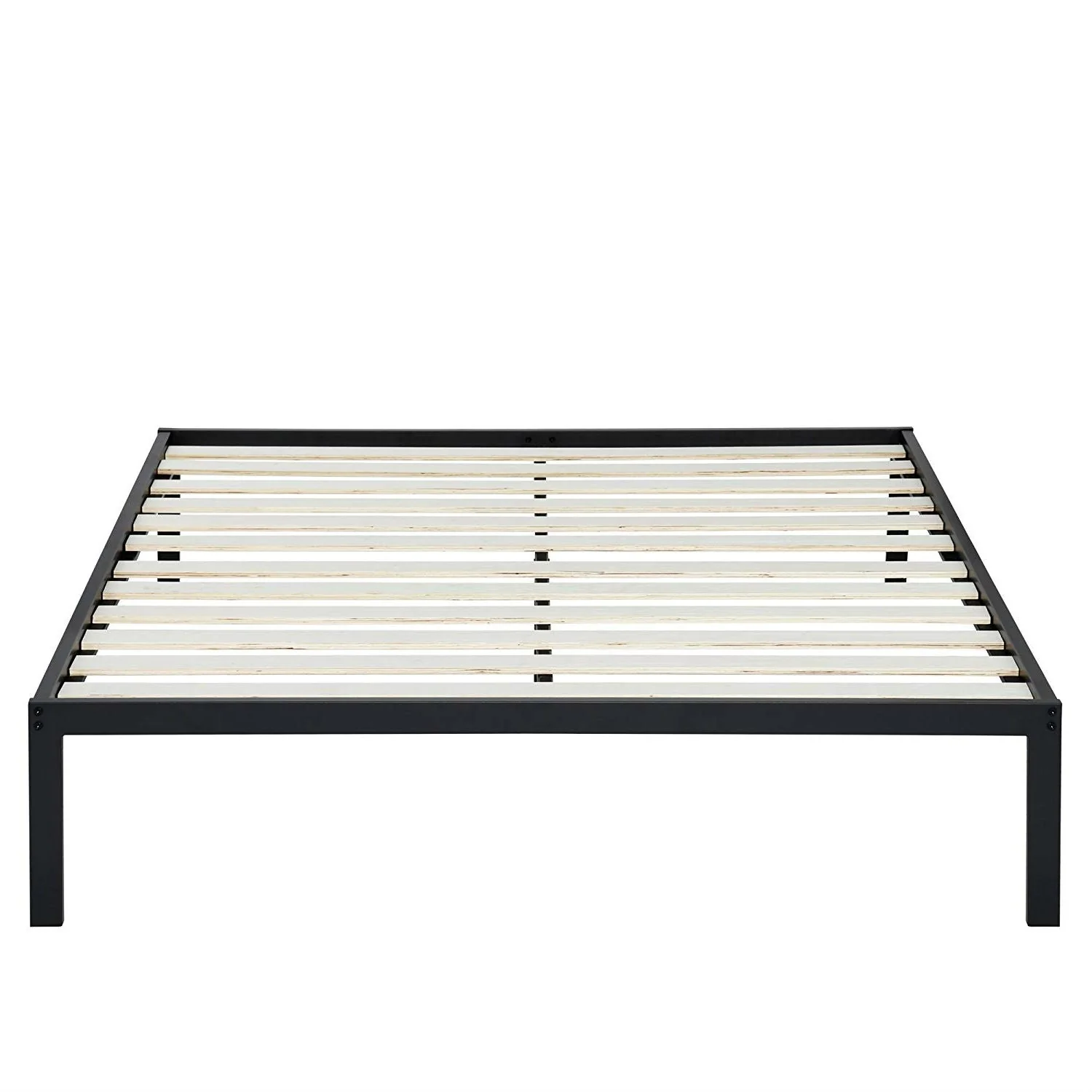 Queen size Steel Metal Platform Bed Frame with Wood Slats - Image 2