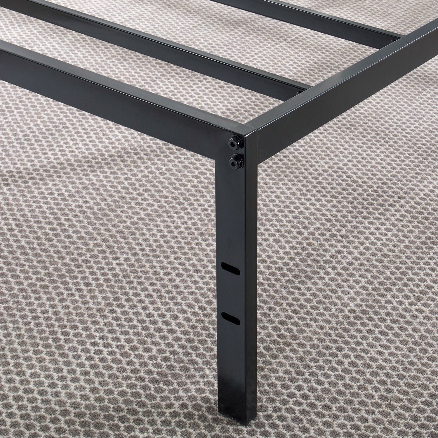 Queen size Sturdy Black Metal Platform Bed Frame with Headboard Attachments - Image 4