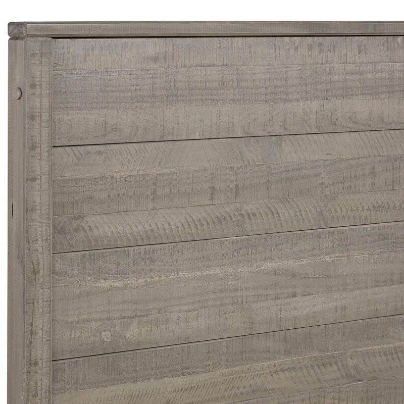 Queen Solid Wooden Platform Bed Frame with Headboard in Grey Wood Finish - Image 3