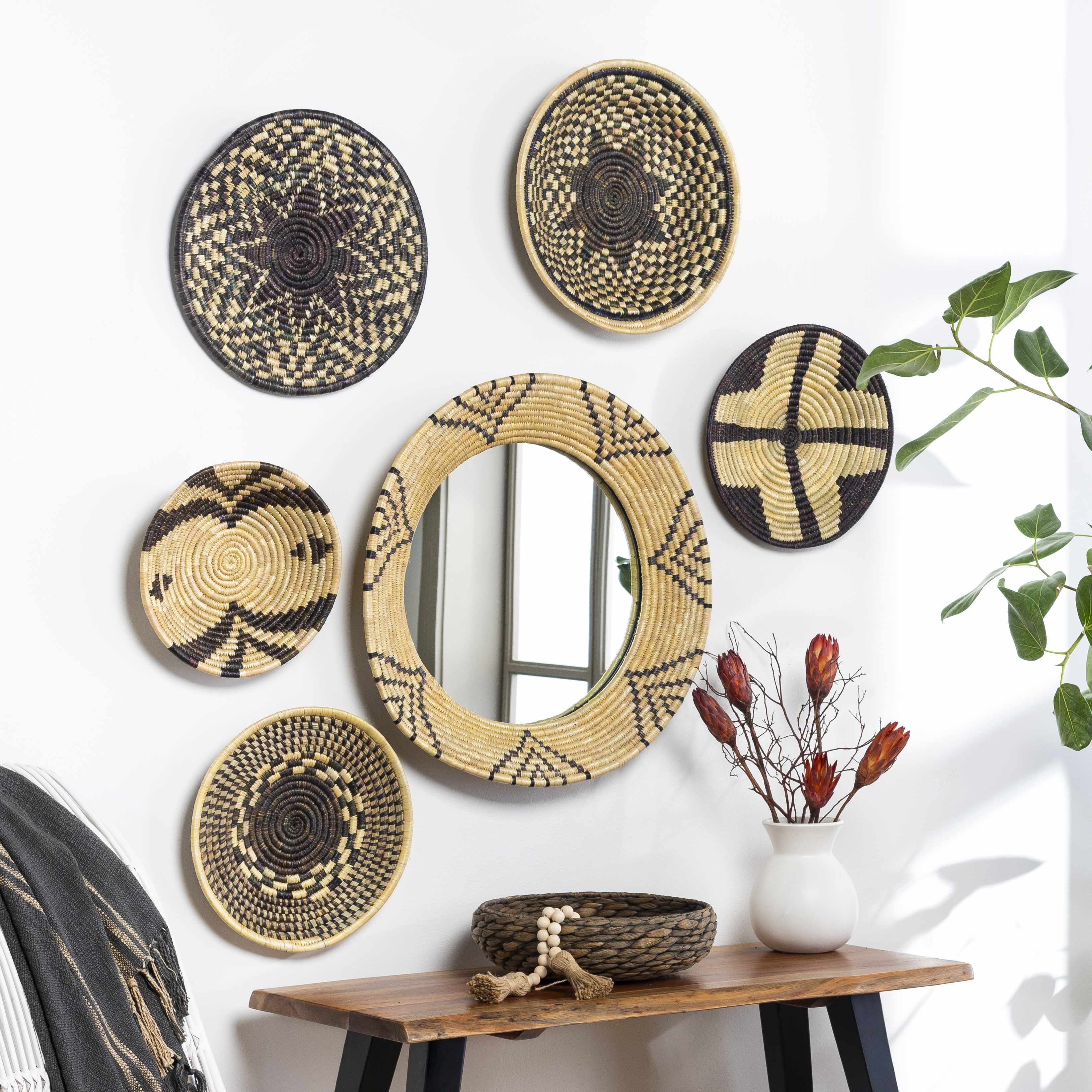 Quinipot Natural Woven Circular Moonj Grass Tapestry - Image 5