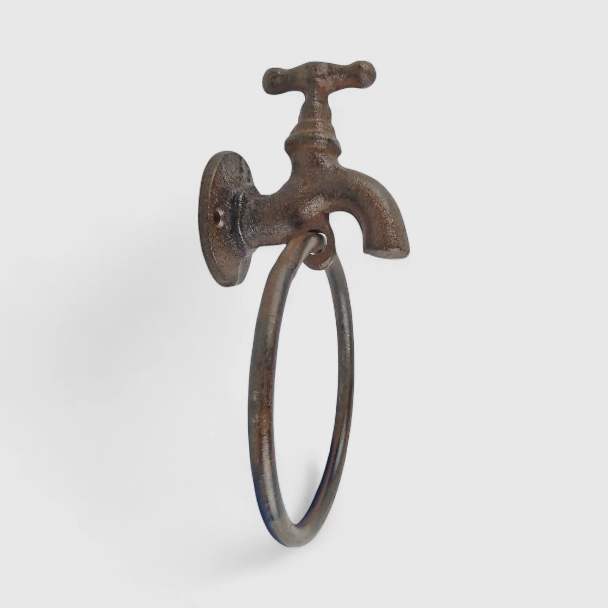 Faucet Towel Holder, Industrial Farmhouse Cast Iron Bath Decor - Image 2