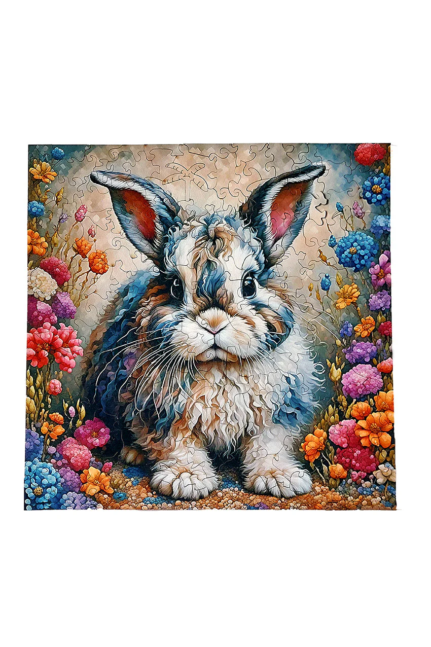 Rabbit - Jigsaw Wooden Puzzle by Wizardi F07N9-2 - Image 4