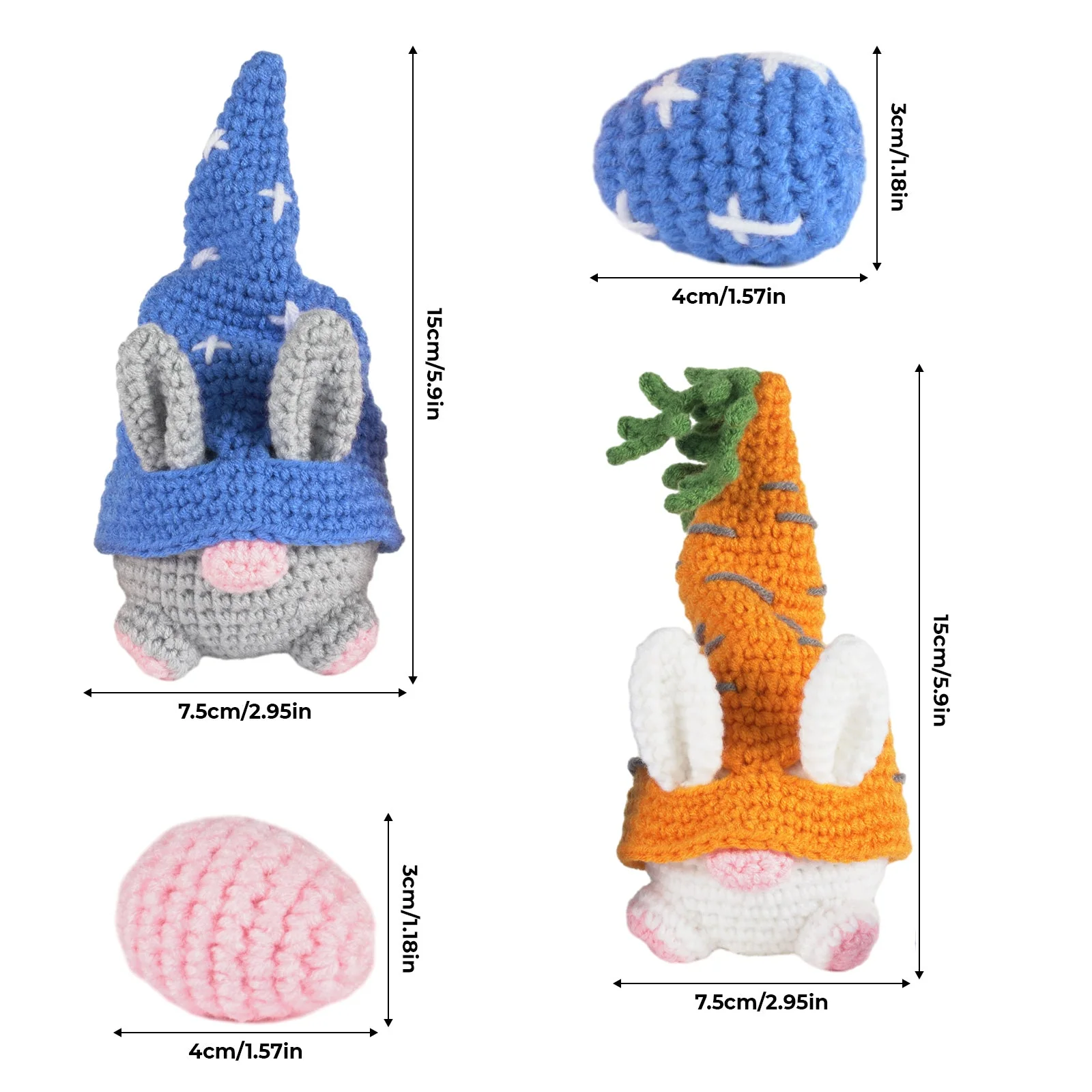 Rabbits Amigurumi DIY Crochet Kit Wizardi F07N8-M144 - Image 5