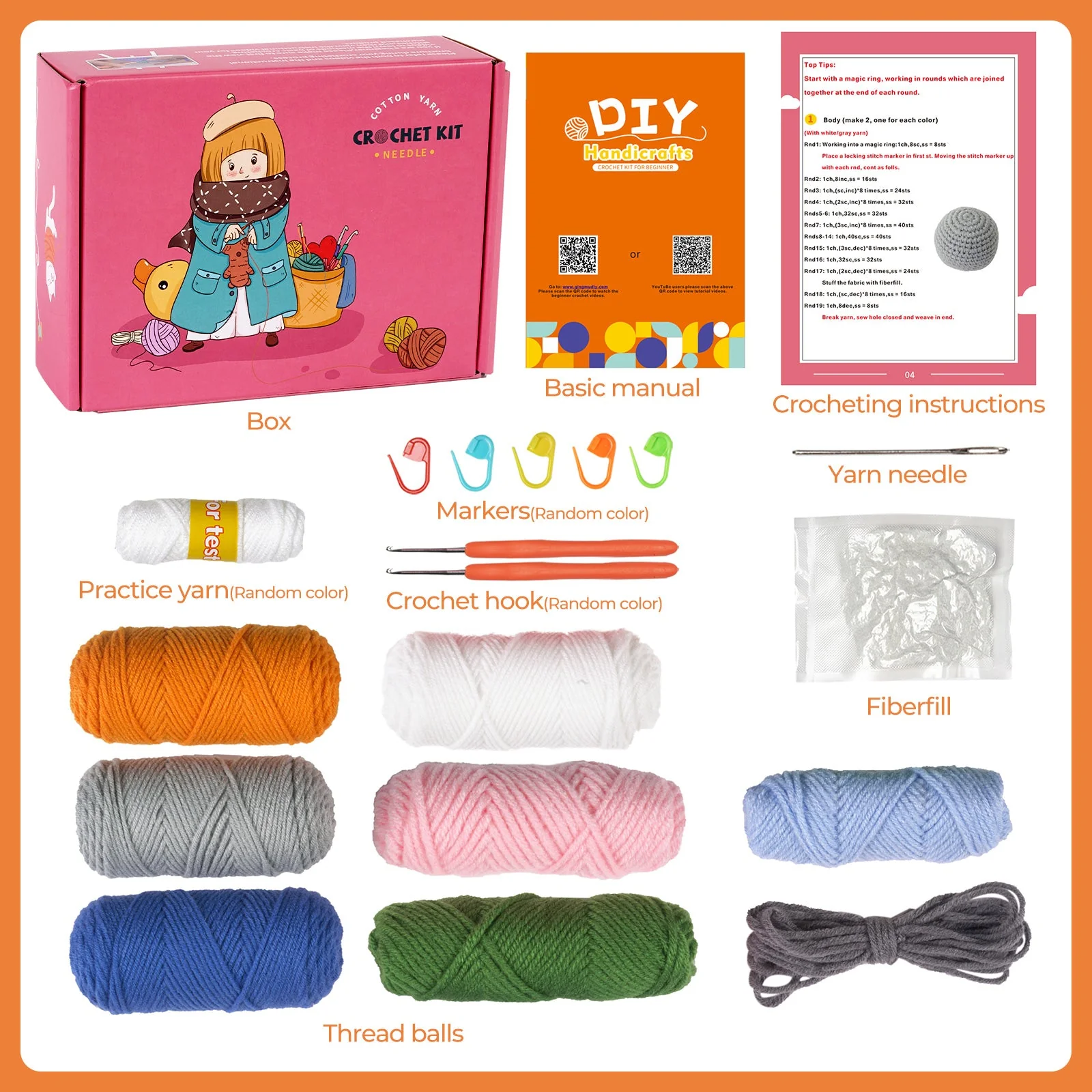 Rabbits Amigurumi DIY Crochet Kit Wizardi F07N8-M144 - Image 6