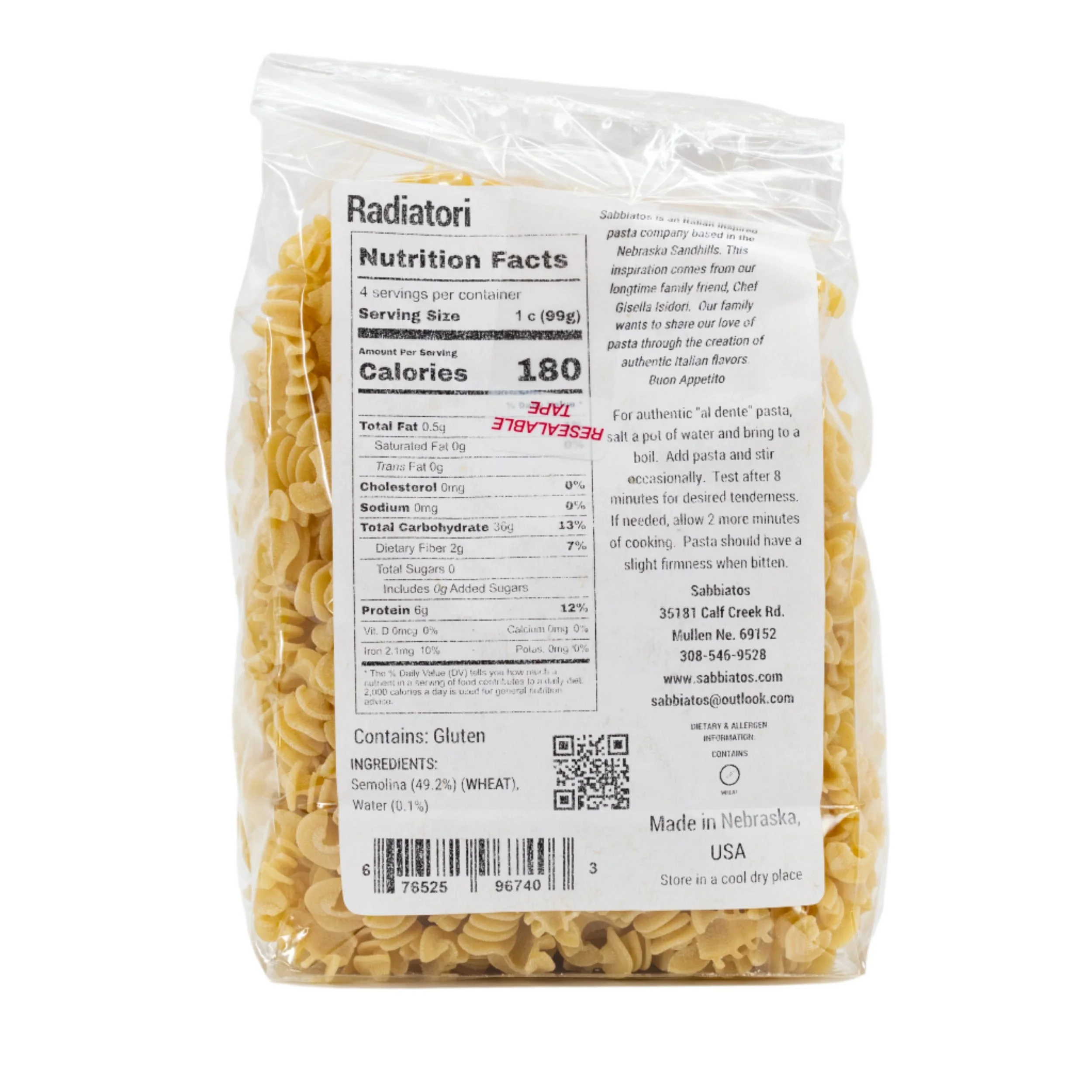 Radiatori Pasta | 16 oz | Pack of 2 | Sabbiatos - Image 4