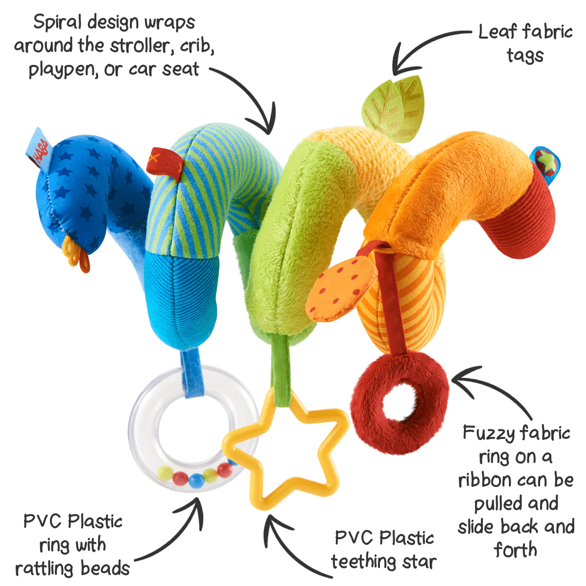 Rainbow Activity Spiral Stroller & Car Seat Toy - Image 3