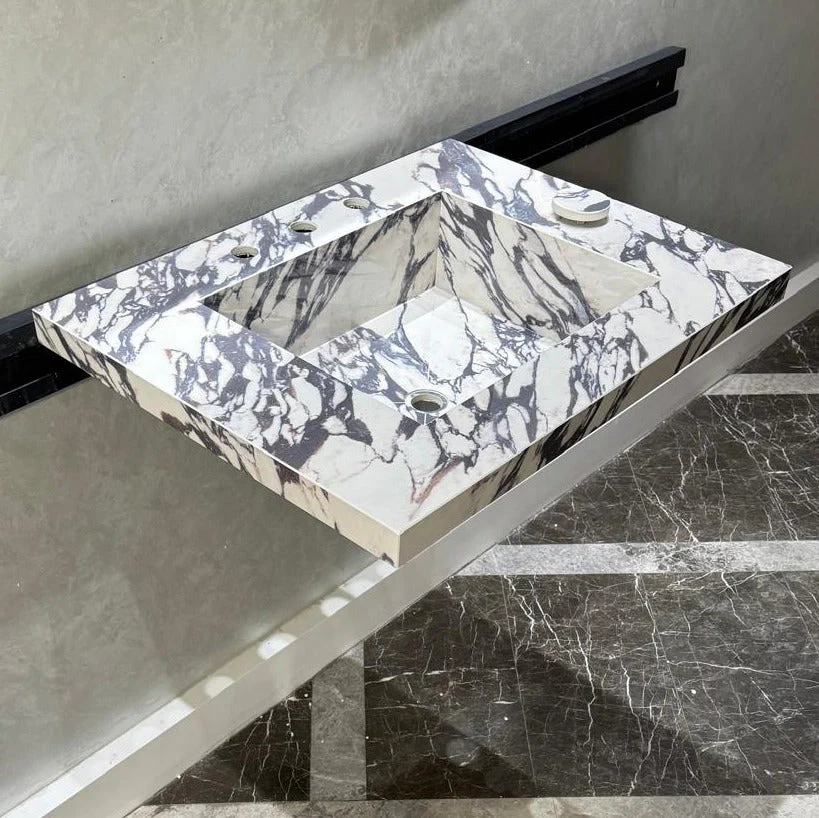 READY TO SHIP! Handcrafted Calacatta Viola Porcelain Vessel Sink: Custom Bathroom Vanity Top (ES-39) - Image 11