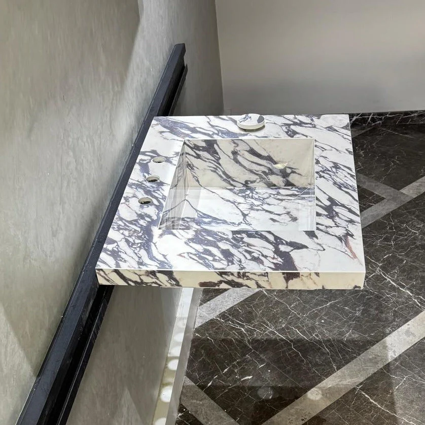 READY TO SHIP! Handcrafted Calacatta Viola Porcelain Vessel Sink: Custom Bathroom Vanity Top (ES-39) - Image 12