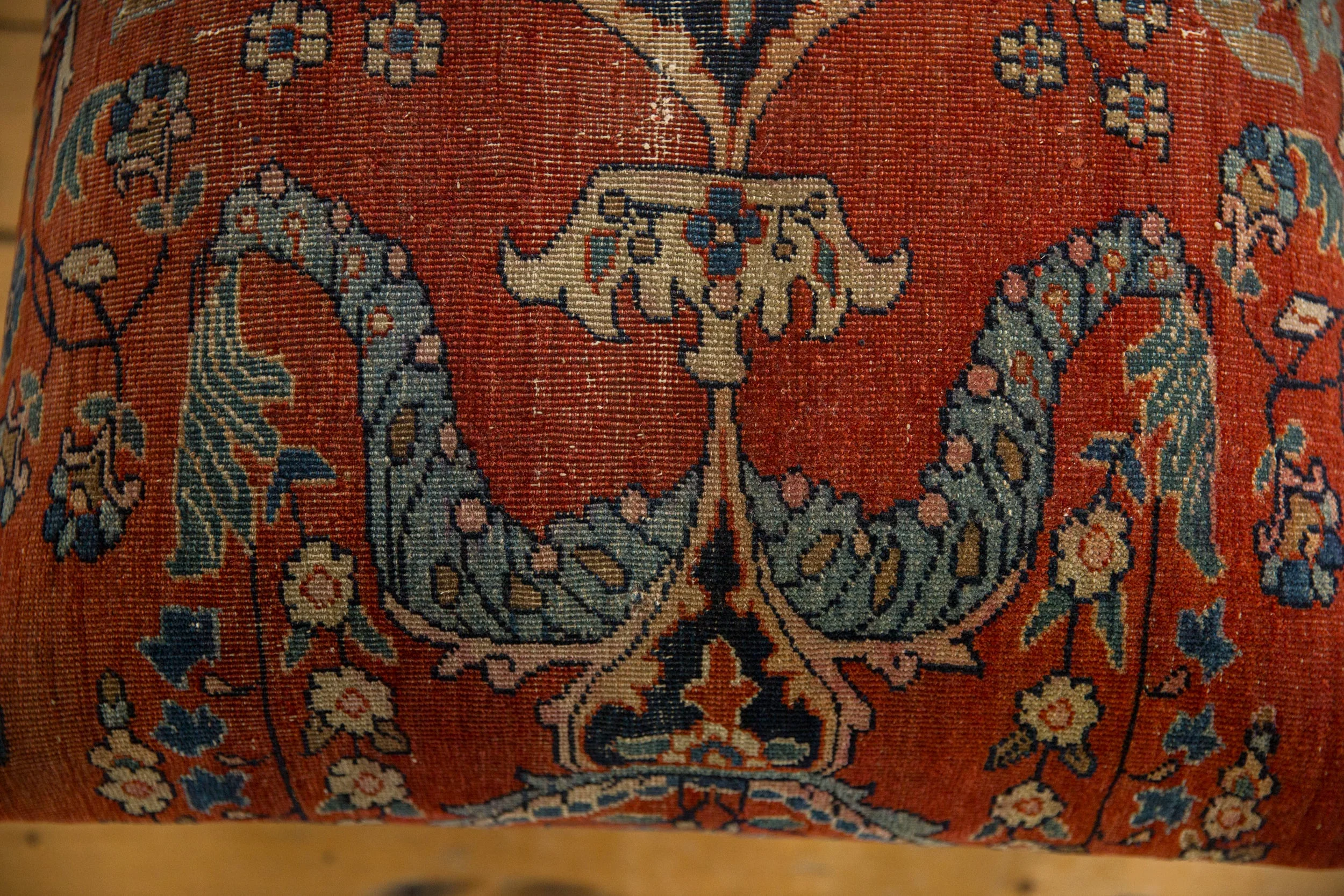 Reclaimed Antique Persian Rug Ottoman Coffee Table - Image 5