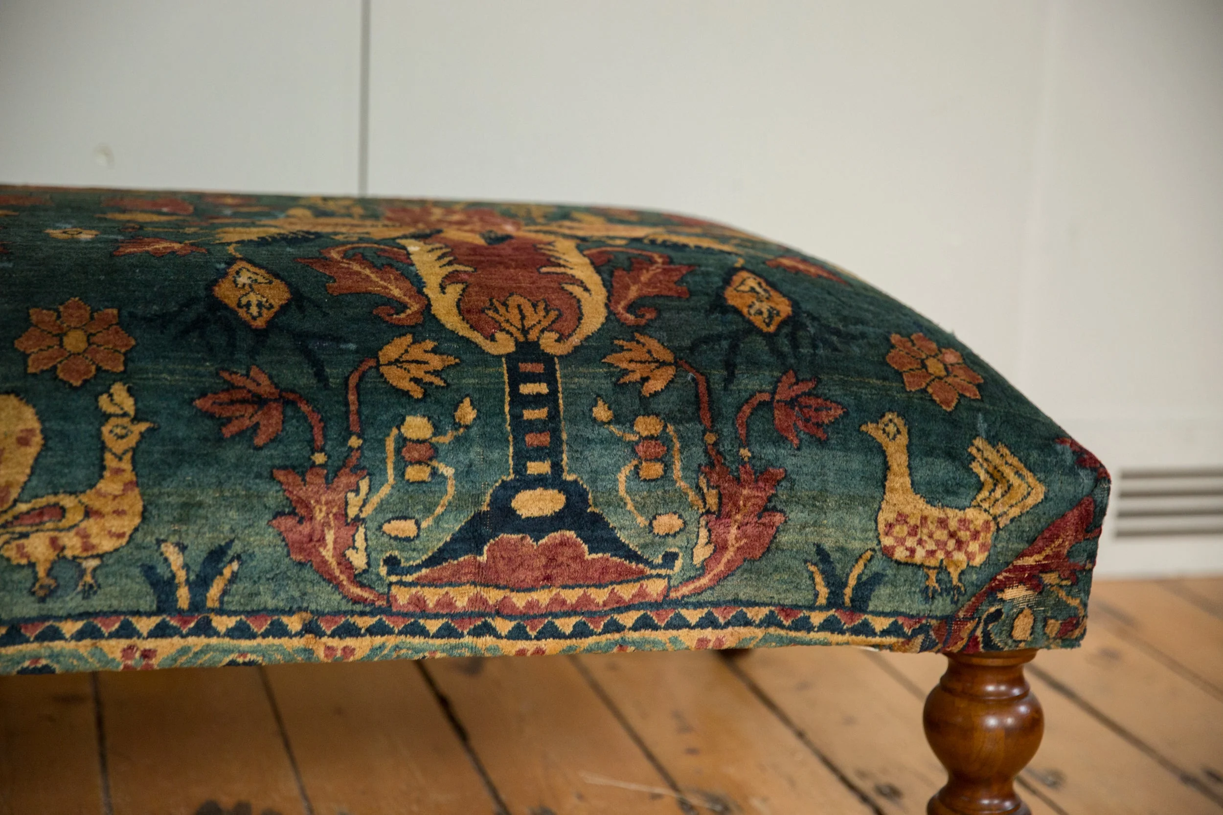 Reclaimed Antique Persian Rug Ottoman Coffee Table - Image 2