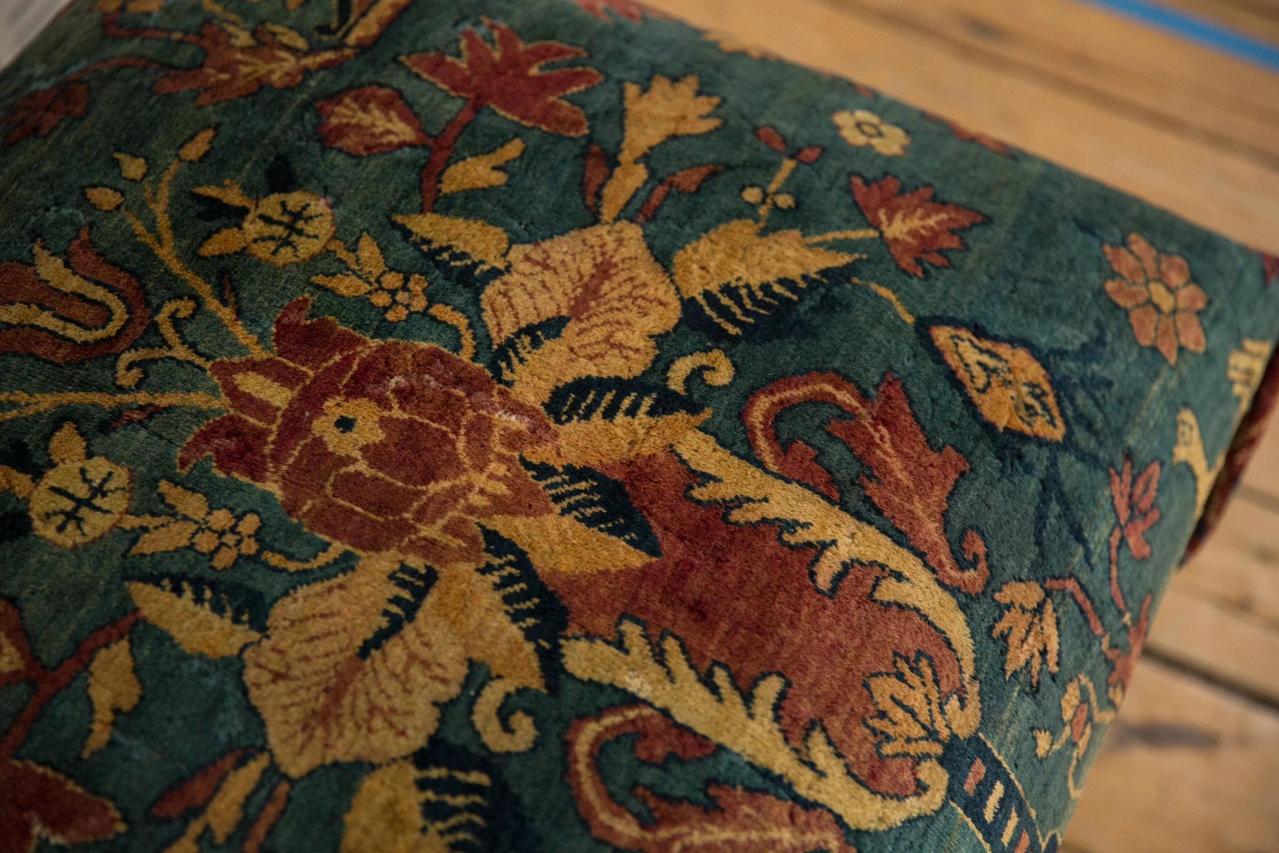 Reclaimed Antique Persian Rug Ottoman Coffee Table - Image 5