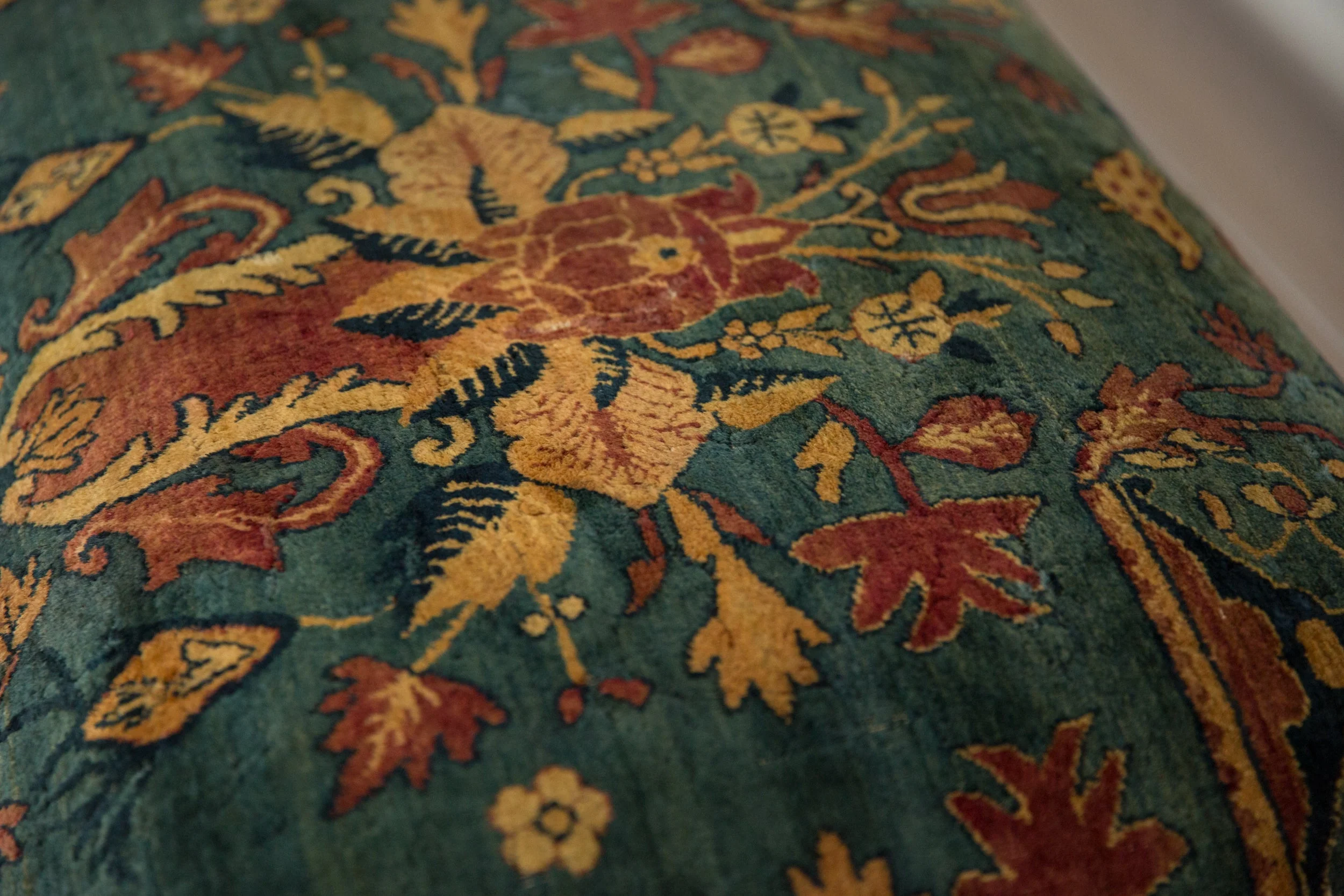 Reclaimed Antique Persian Rug Ottoman Coffee Table - Image 7
