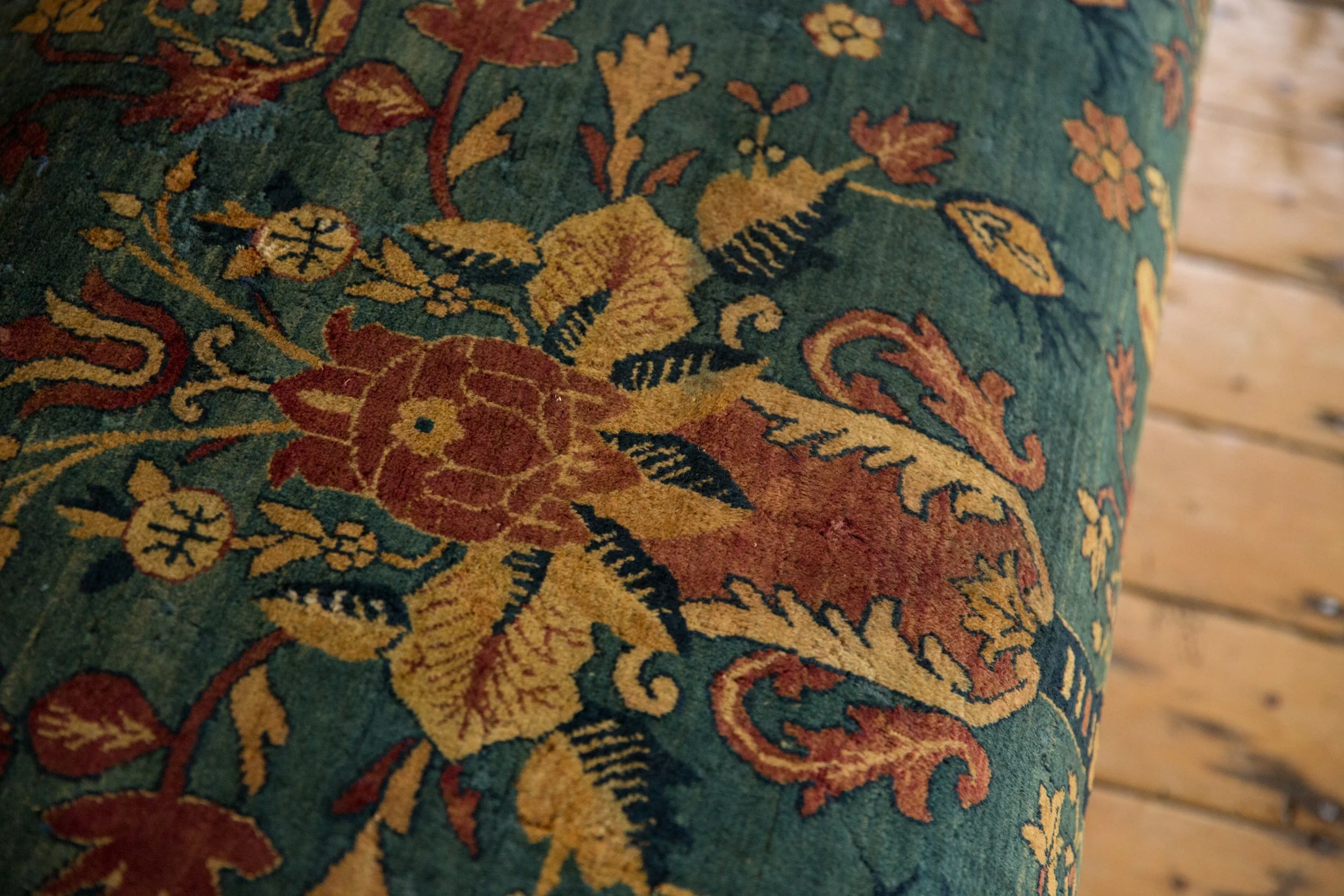 Reclaimed Antique Persian Rug Ottoman Coffee Table - Image 8