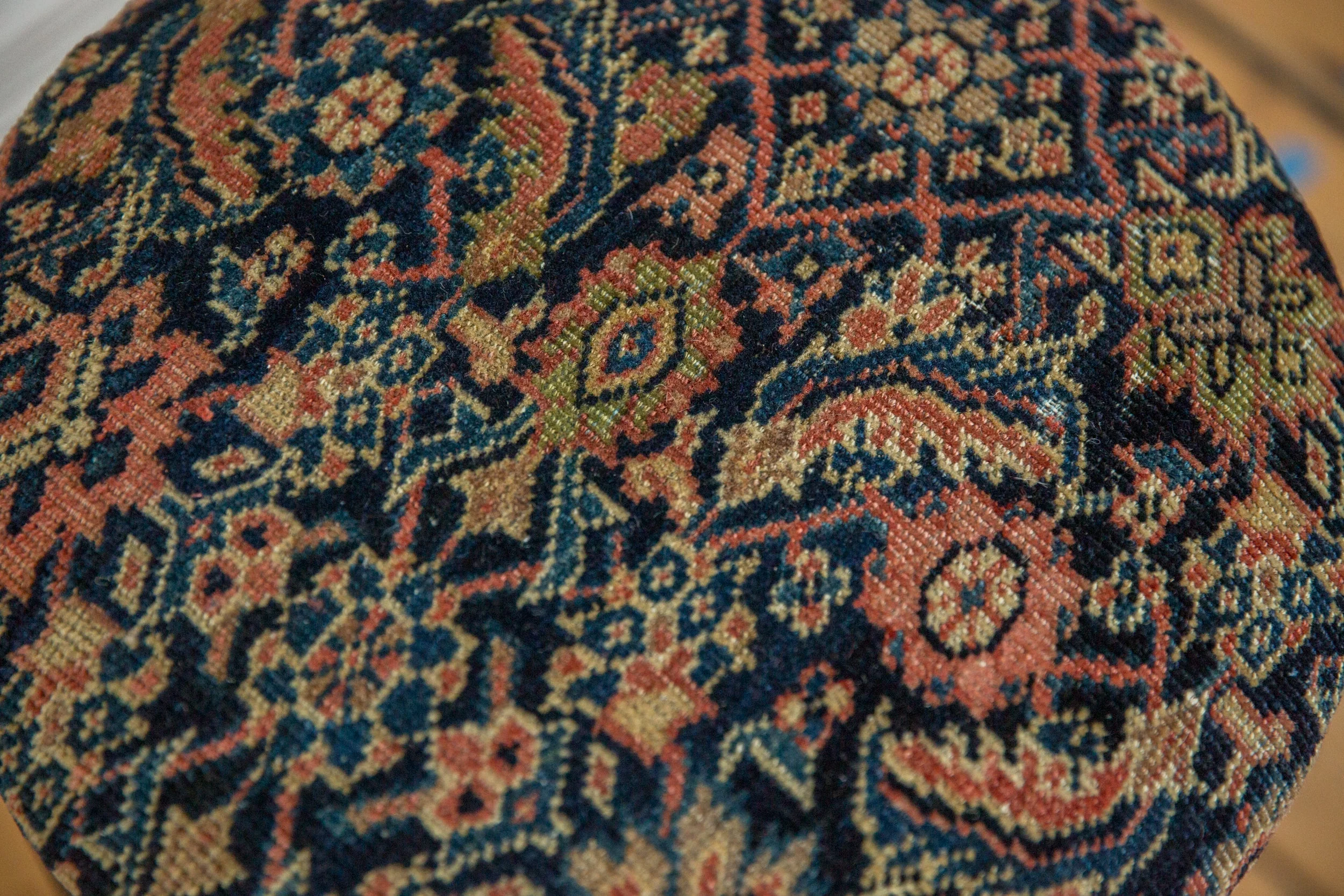 Reclaimed Antique Rug Fragment Side Table Stand 3 of 7 - Image 3