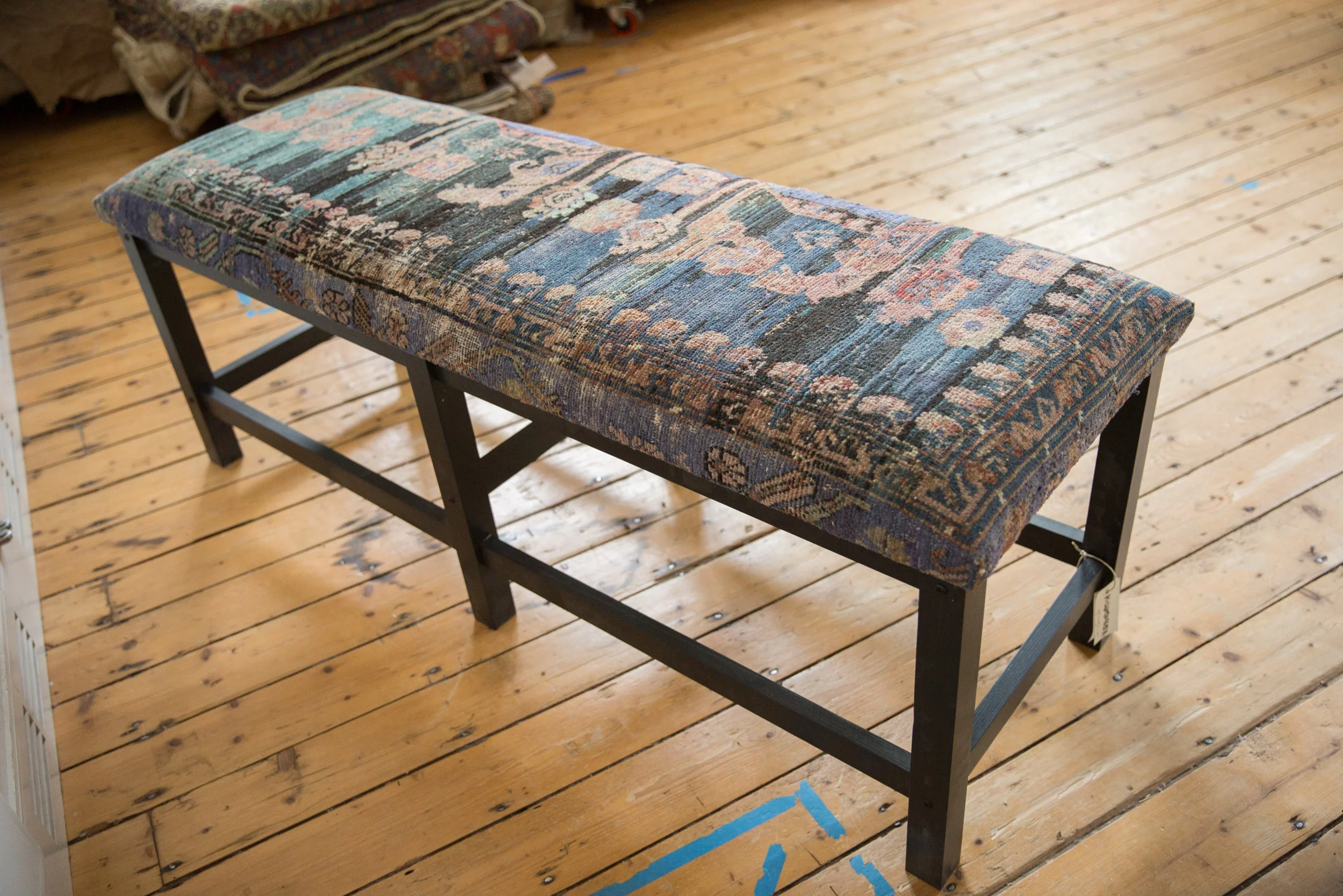 Reclaimed Vintage Turkish Rug Bench - Image 12