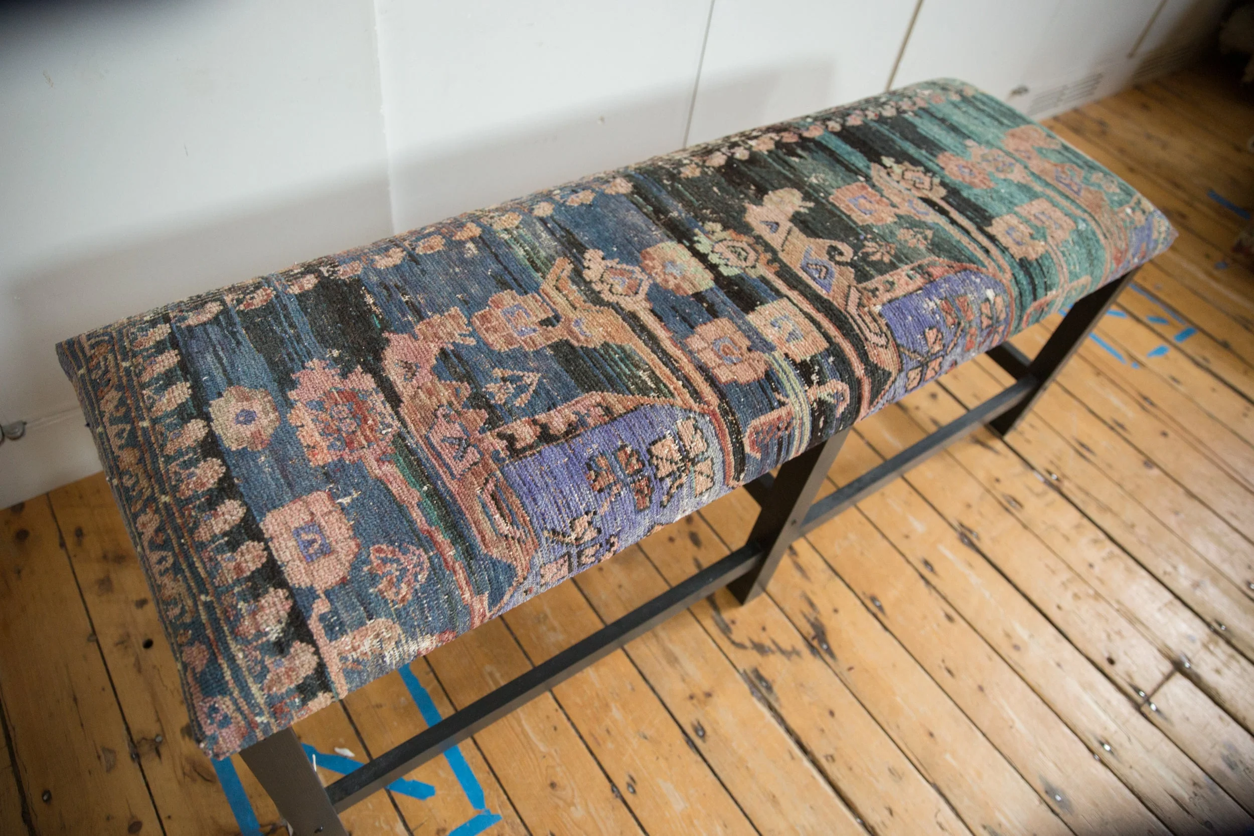 Reclaimed Vintage Turkish Rug Bench - Image 2