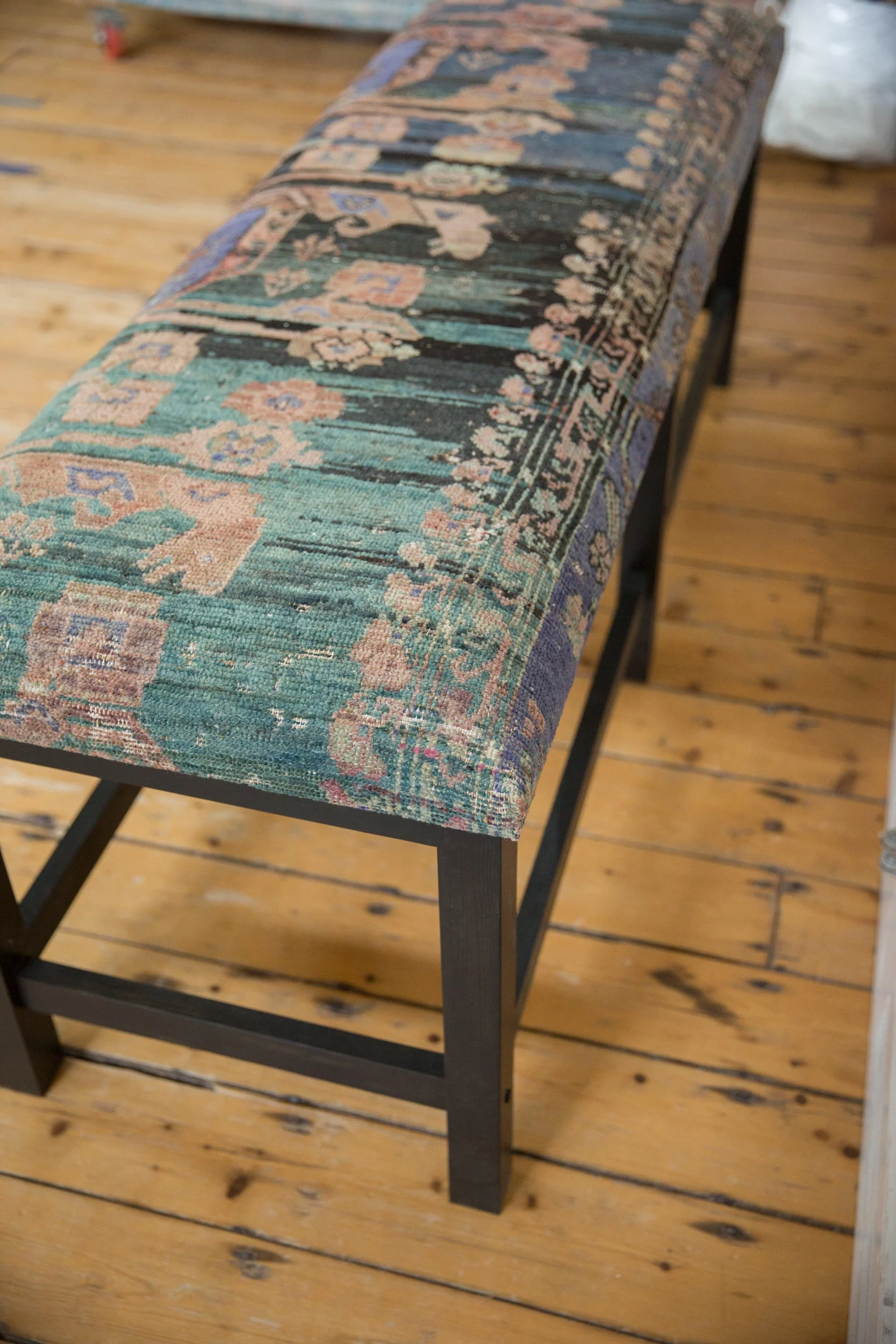 Reclaimed Vintage Turkish Rug Bench - Image 7