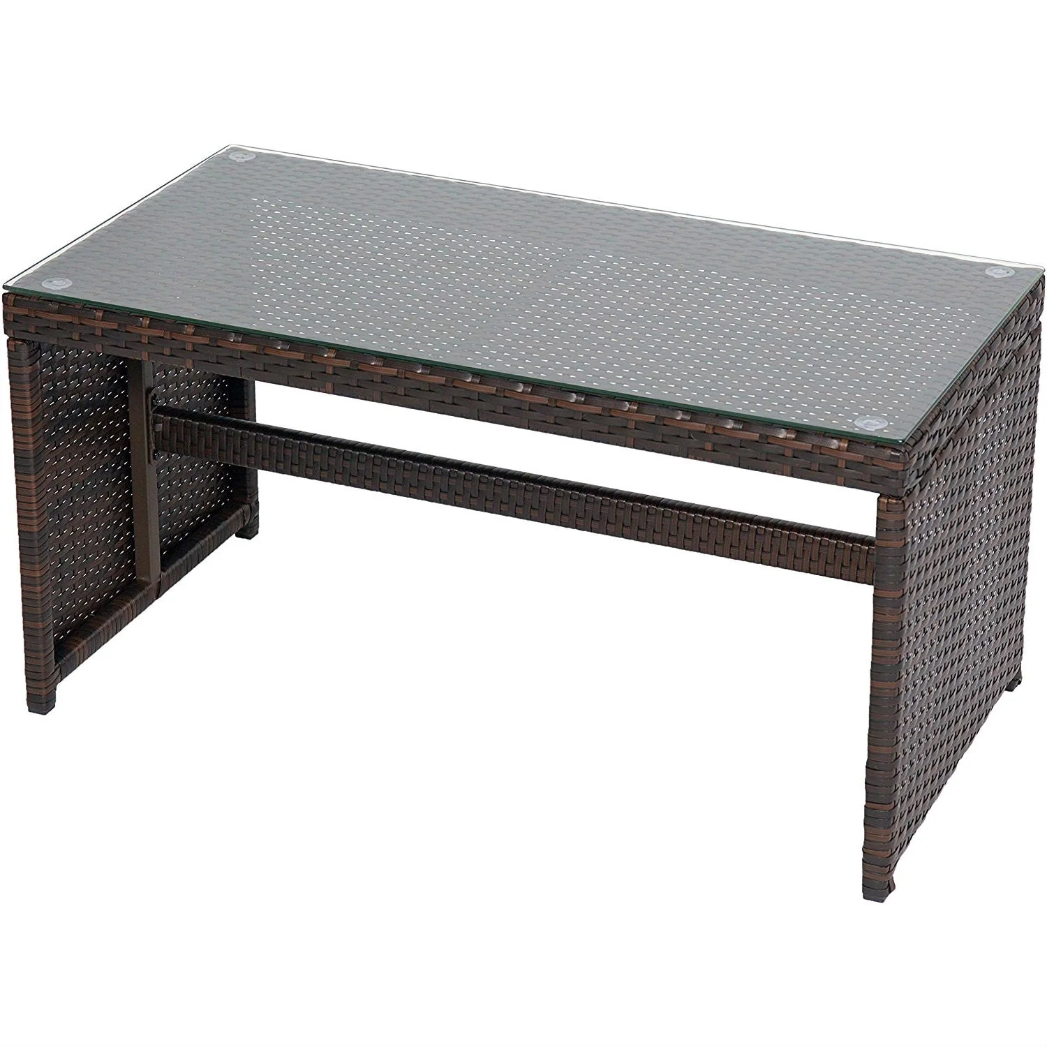 Rectangle 59 x 31-inch Solid Wood Patio Dining Table with Center Umbrella Hole - Image 5