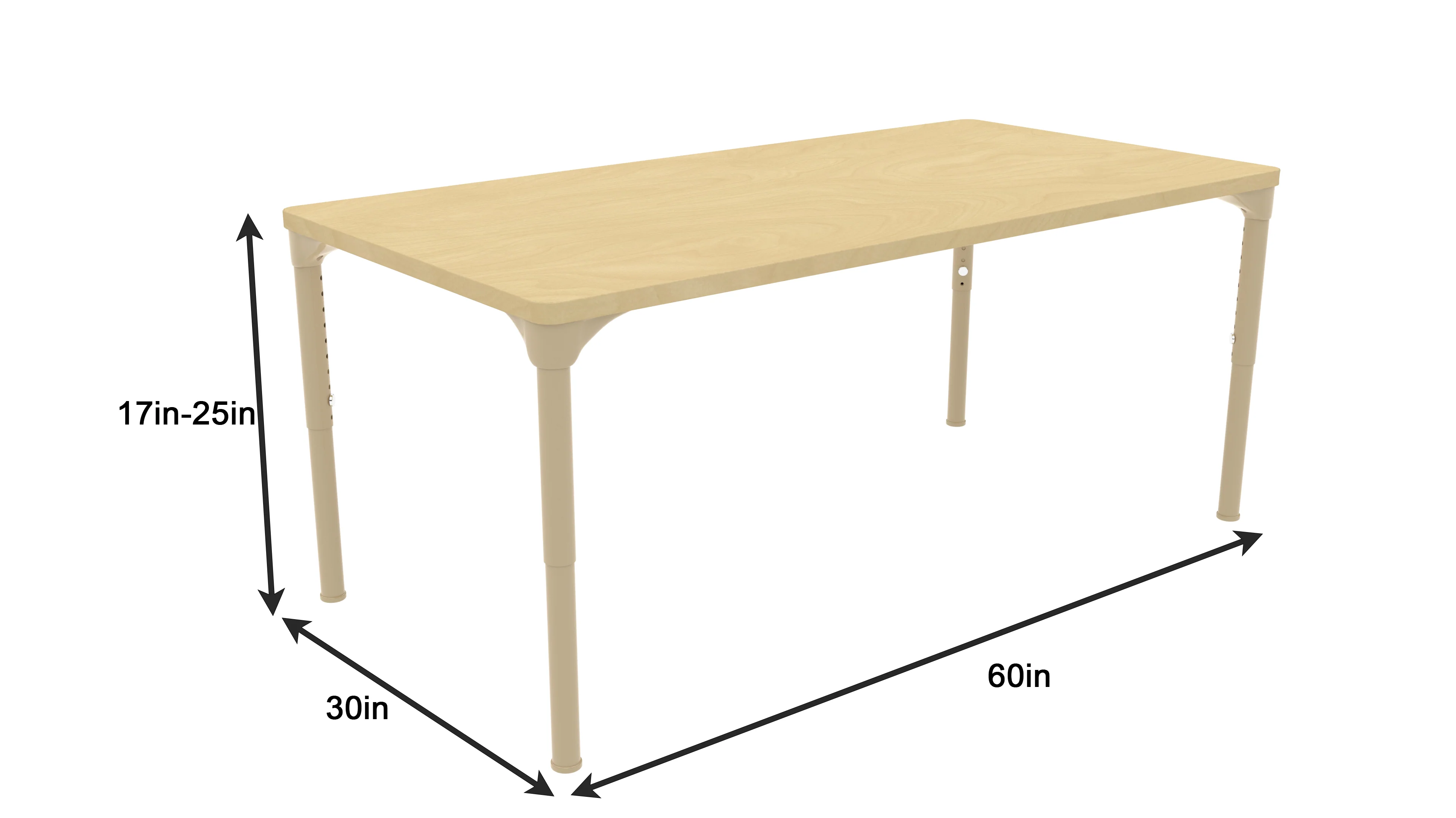 Rectangular Adjustable Kids Classroom Table – 17" to 25" Height | Durable Activity Table for School & Home - Image 10