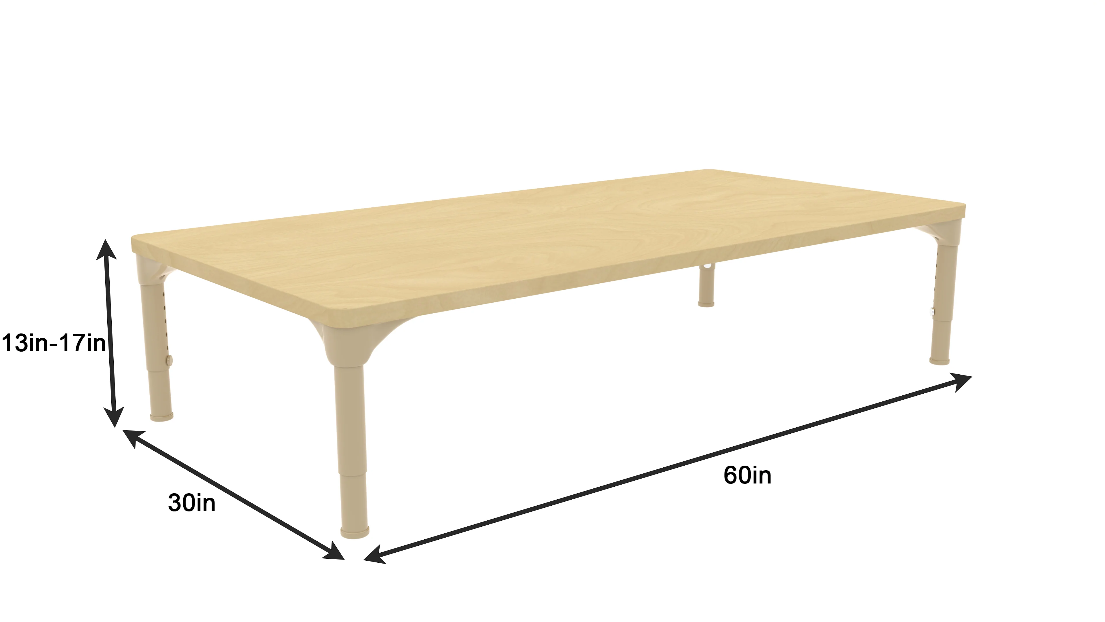 Rectangular Adjustable Kids Table – 13" to 17" Height | Toddler & Preschool Classroom Activity Table - Image 10