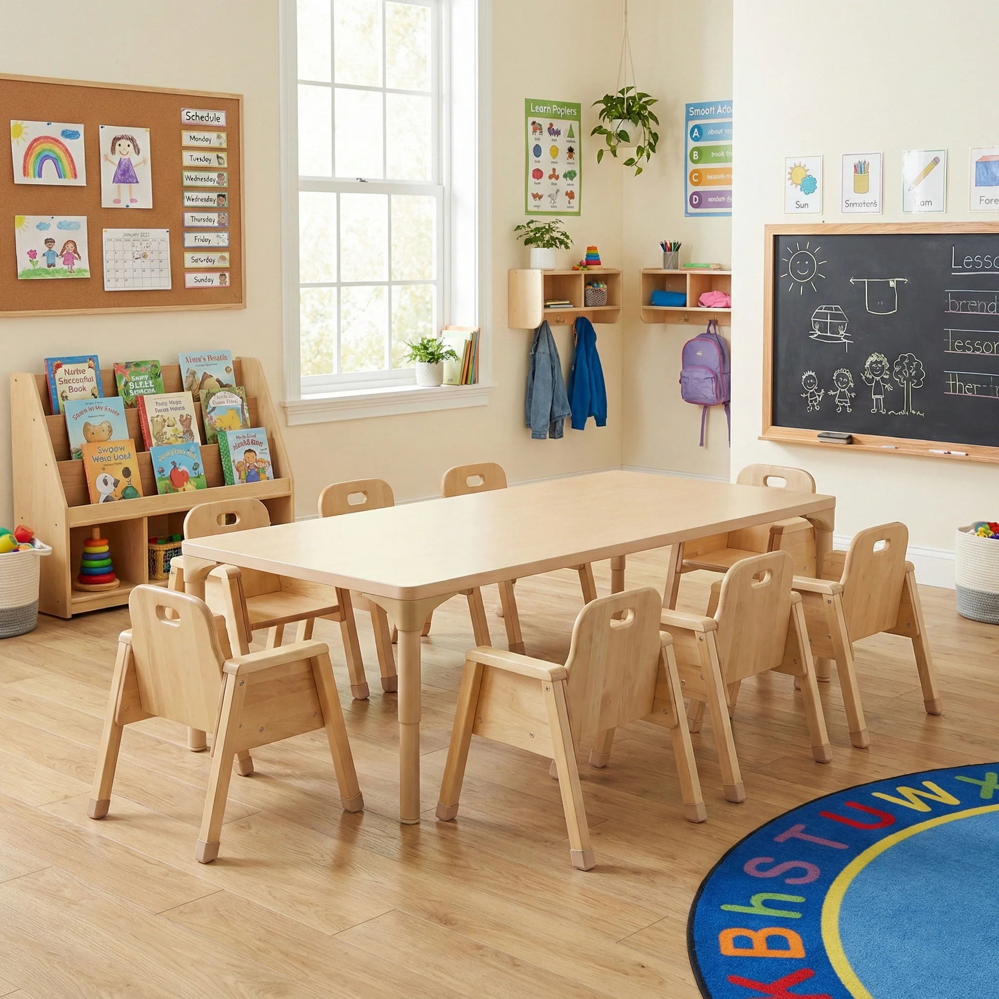 Rectangular Adjustable Kids Table – 13" to 17" Height | Toddler & Preschool Classroom Activity Table - Image 4