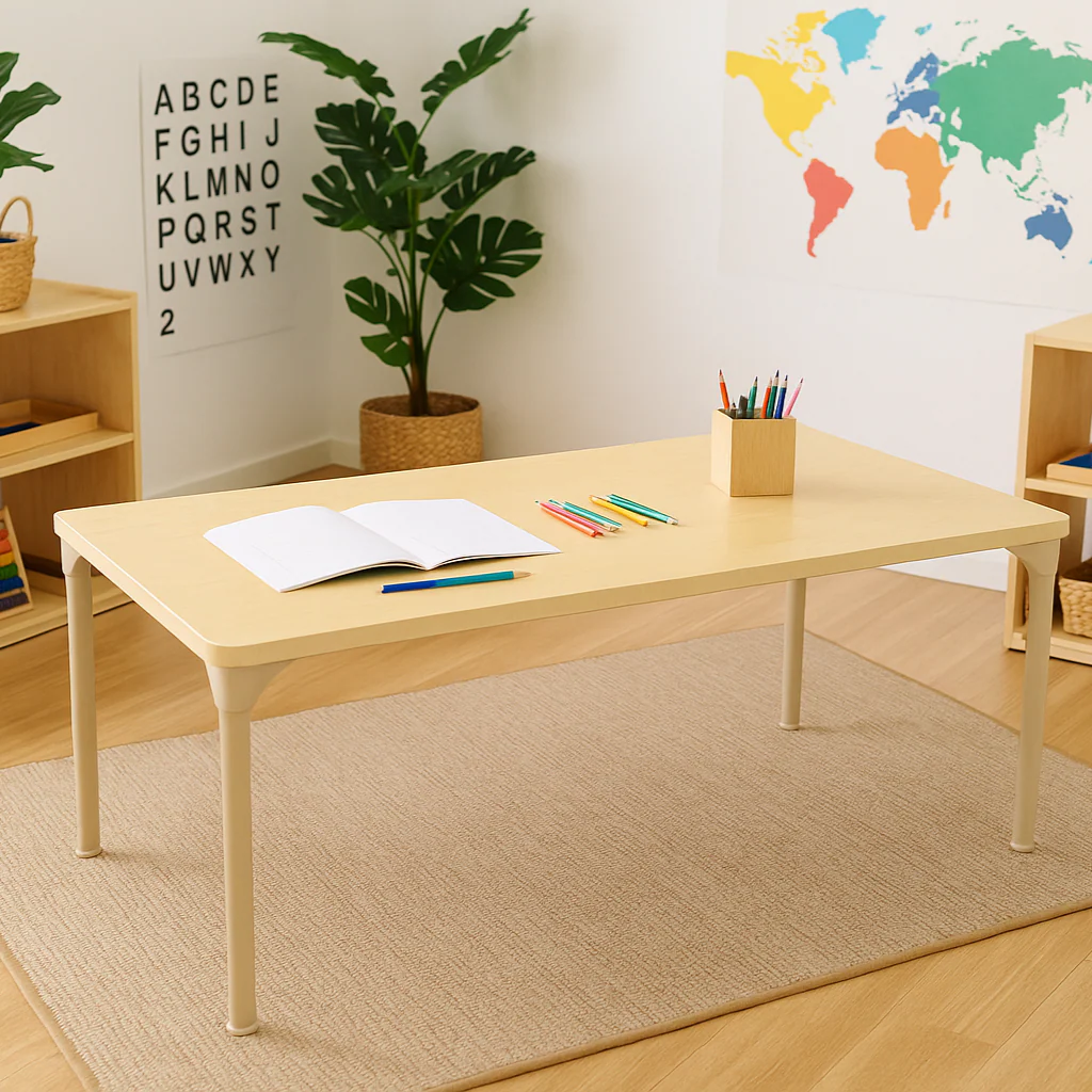 Rectangular Adjustable Kids Table – 13" to 17" Height | Toddler & Preschool Classroom Activity Table - Image 8