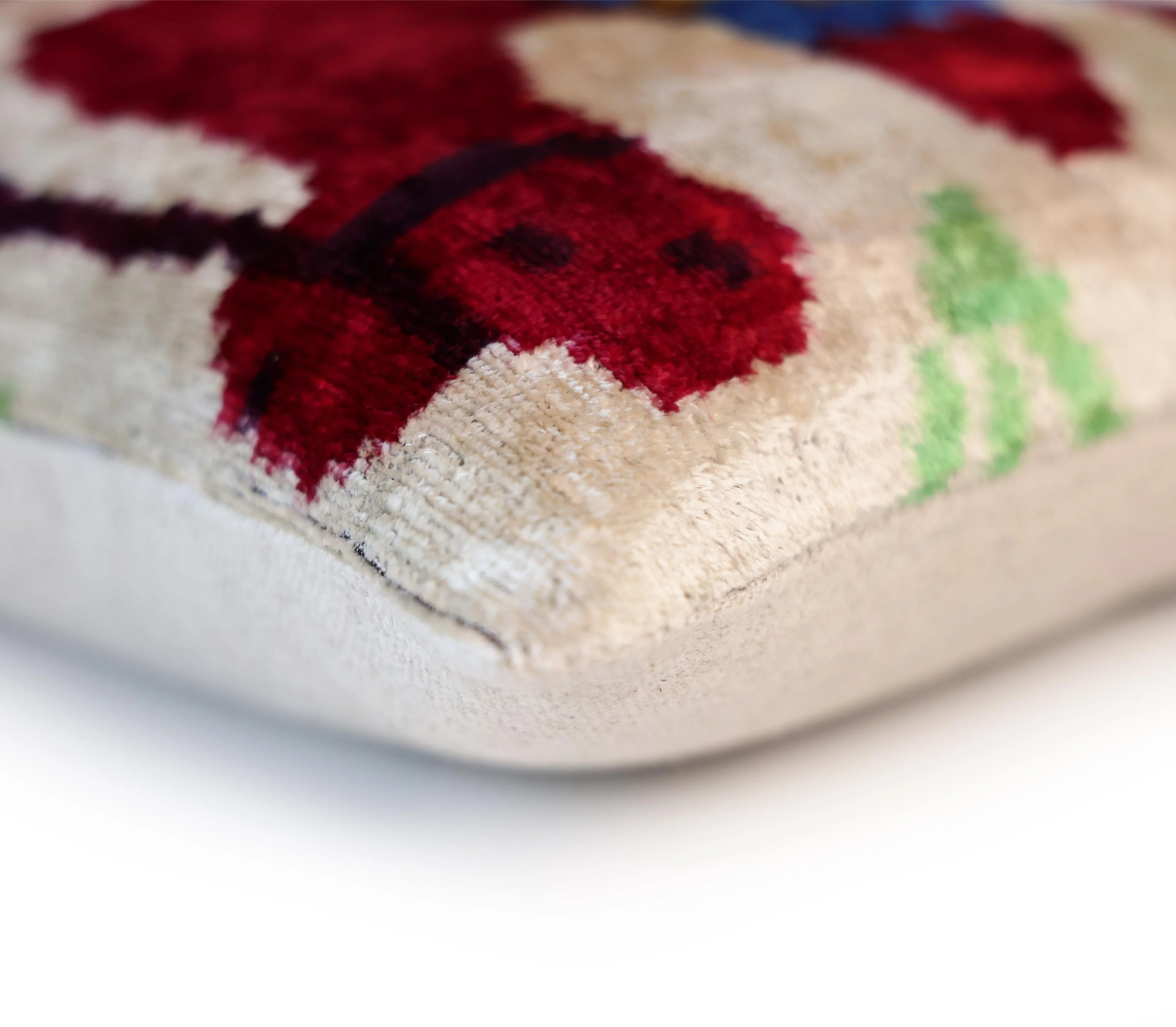 Red Camel Silk Velvet Pillow 16x16 Handmade Decorative Cushion - Image 8