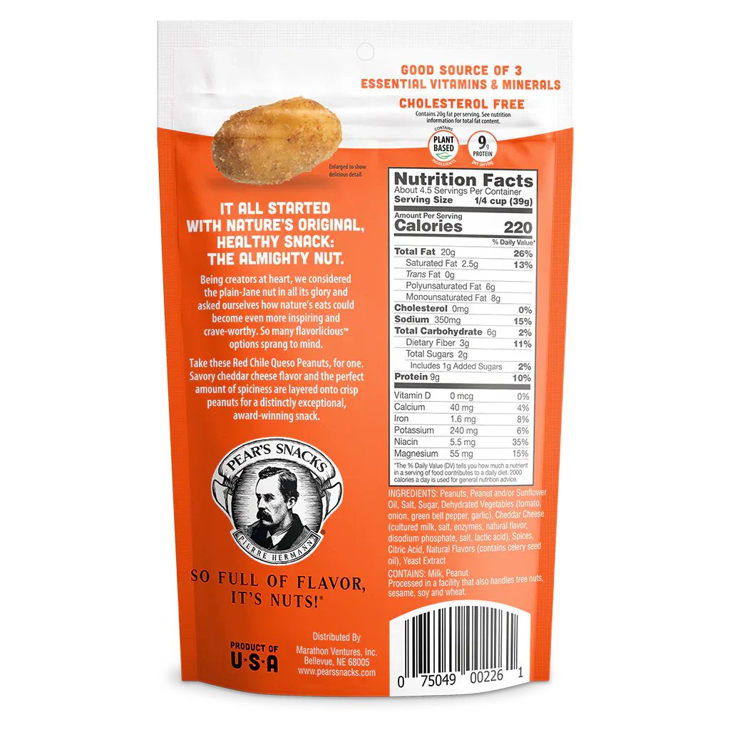 Red Chile Queso Flavored Peanuts | Pack of 6 | 6 oz | Brenmar - Image 3