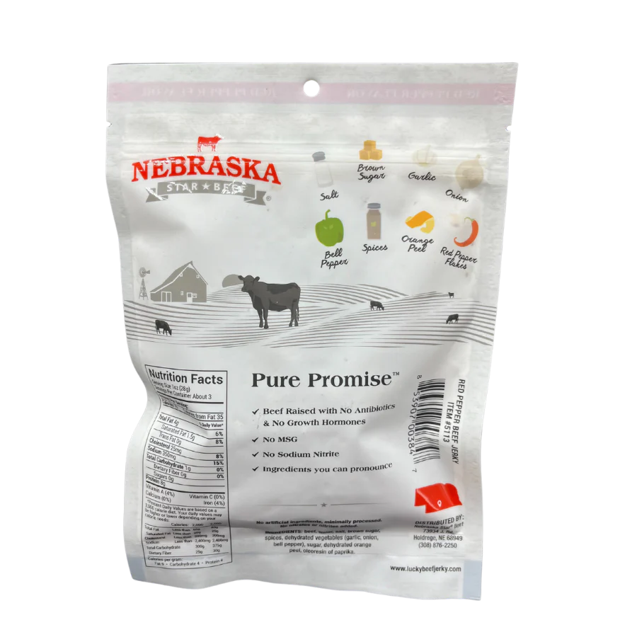 Red Pepper Beef Jerky | Pack of 2 | 3 oz | Nebraska Star Beef - Image 3