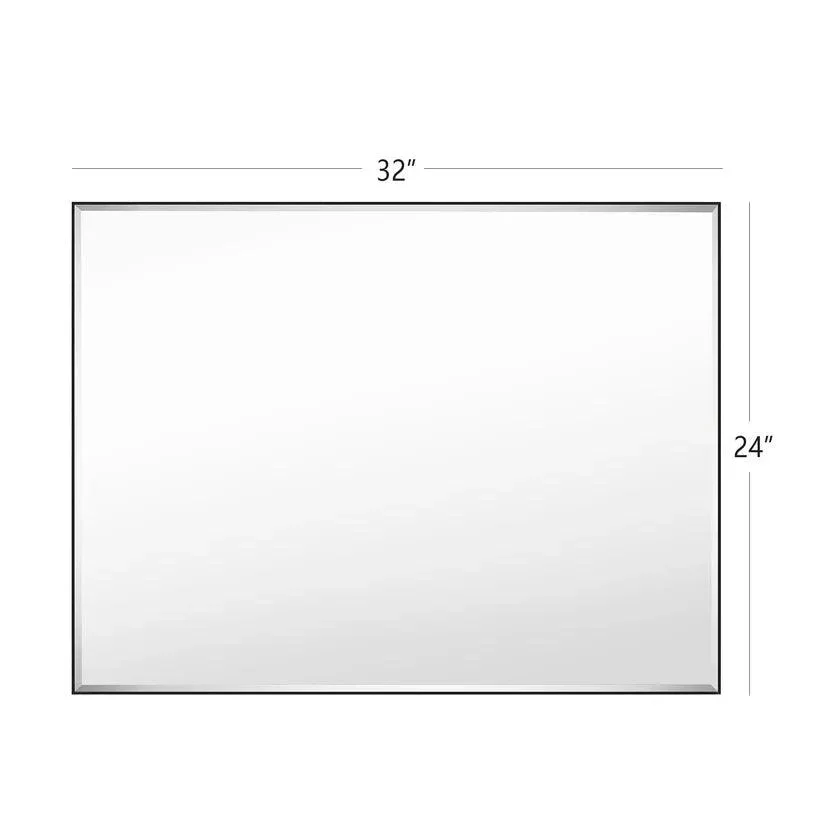 Reflections Sleek Modern Black Aluminum Framed Beveled Wall Mirror - Image 16