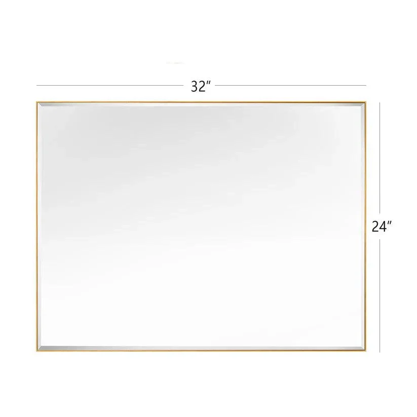 Reflections Sleek Modern Black Aluminum Framed Beveled Wall Mirror - Image 17