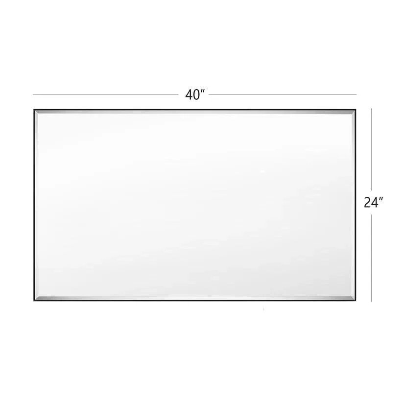 Reflections Sleek Modern Black Aluminum Framed Beveled Wall Mirror - Image 18