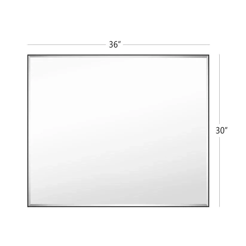 Reflections Sleek Modern Black Aluminum Framed Beveled Wall Mirror - Image 19