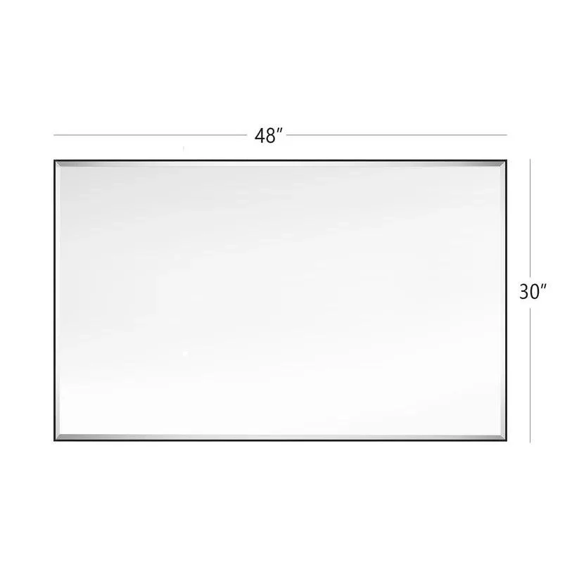 Reflections Sleek Modern Black Aluminum Framed Beveled Wall Mirror - Image 22
