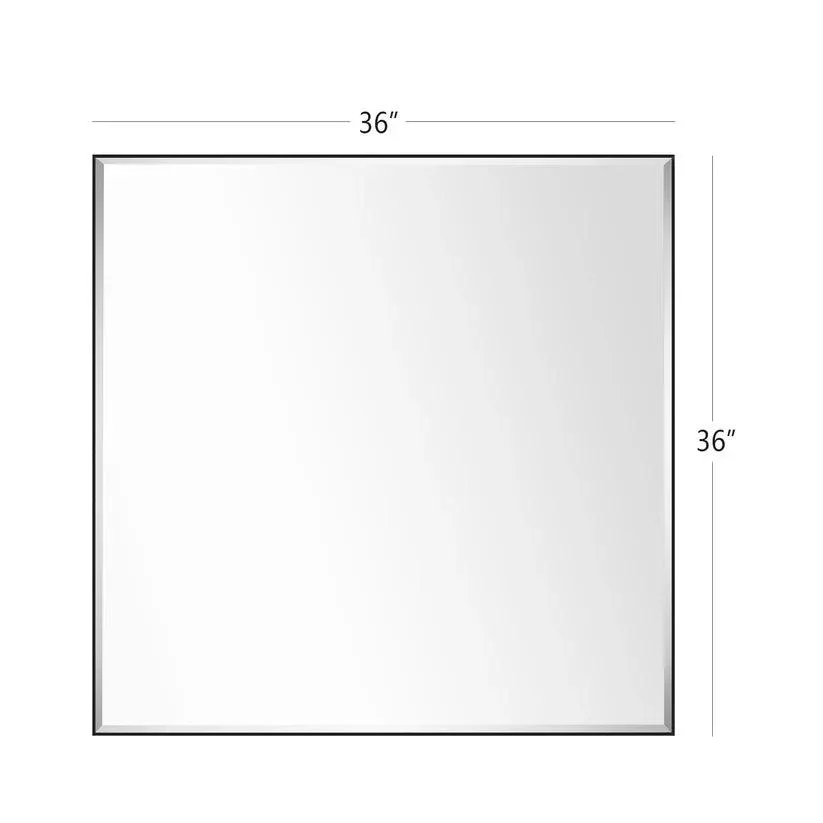 Reflections Sleek Modern Black Aluminum Framed Beveled Wall Mirror - Image 23
