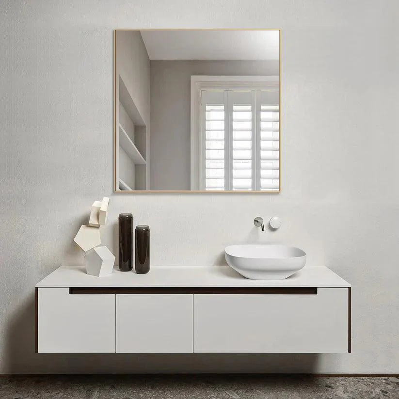 Reflections Sleek Modern Black Aluminum Framed Wall Mirror - Image 10