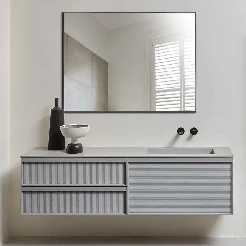 Reflections Sleek Modern Black Aluminum Framed Wall Mirror - Image 12
