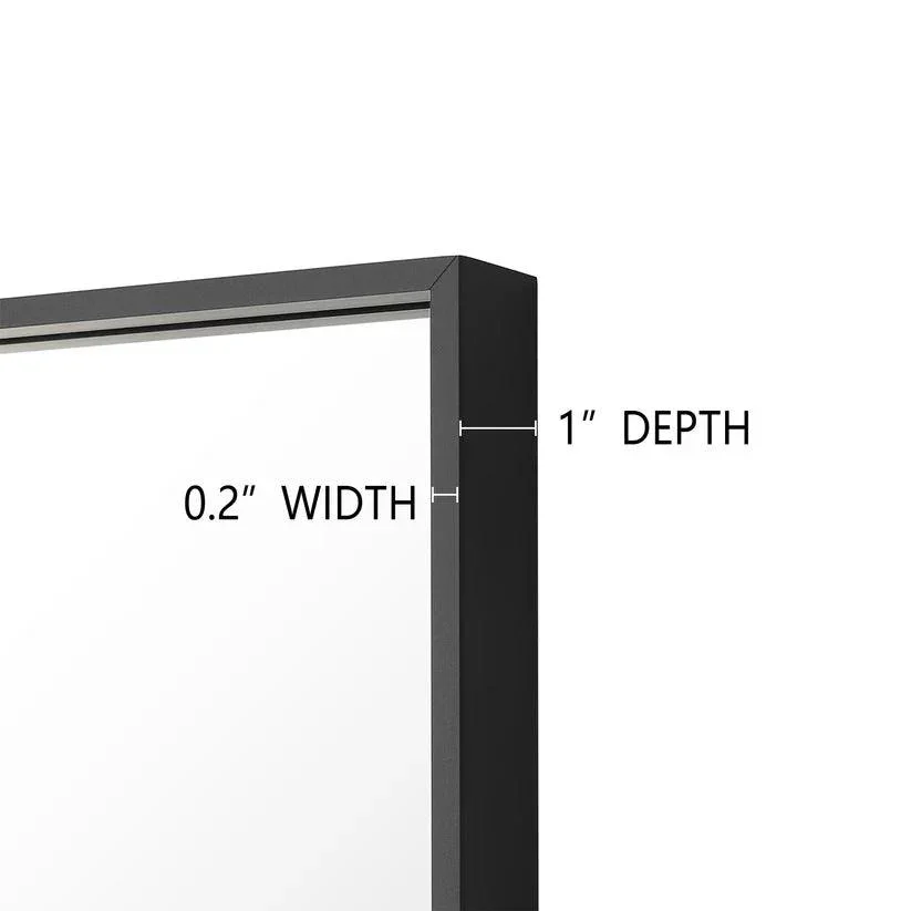 Reflections Sleek Modern Black Aluminum Framed Wall Mirror - Image 23