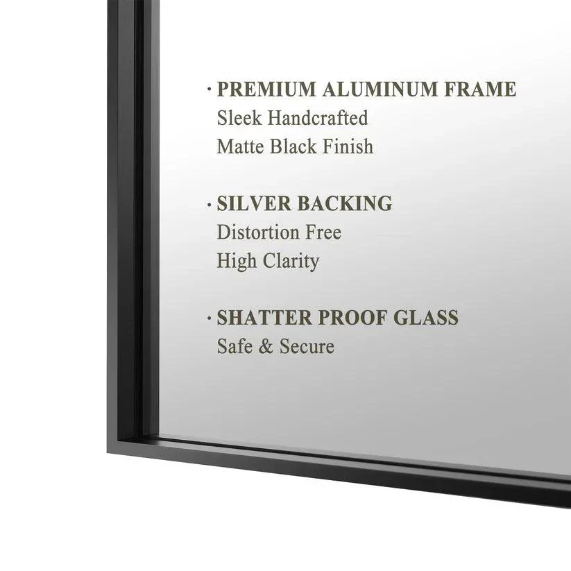 Reflections Sleek Modern Black Aluminum Framed Wall Mirror - Image 24